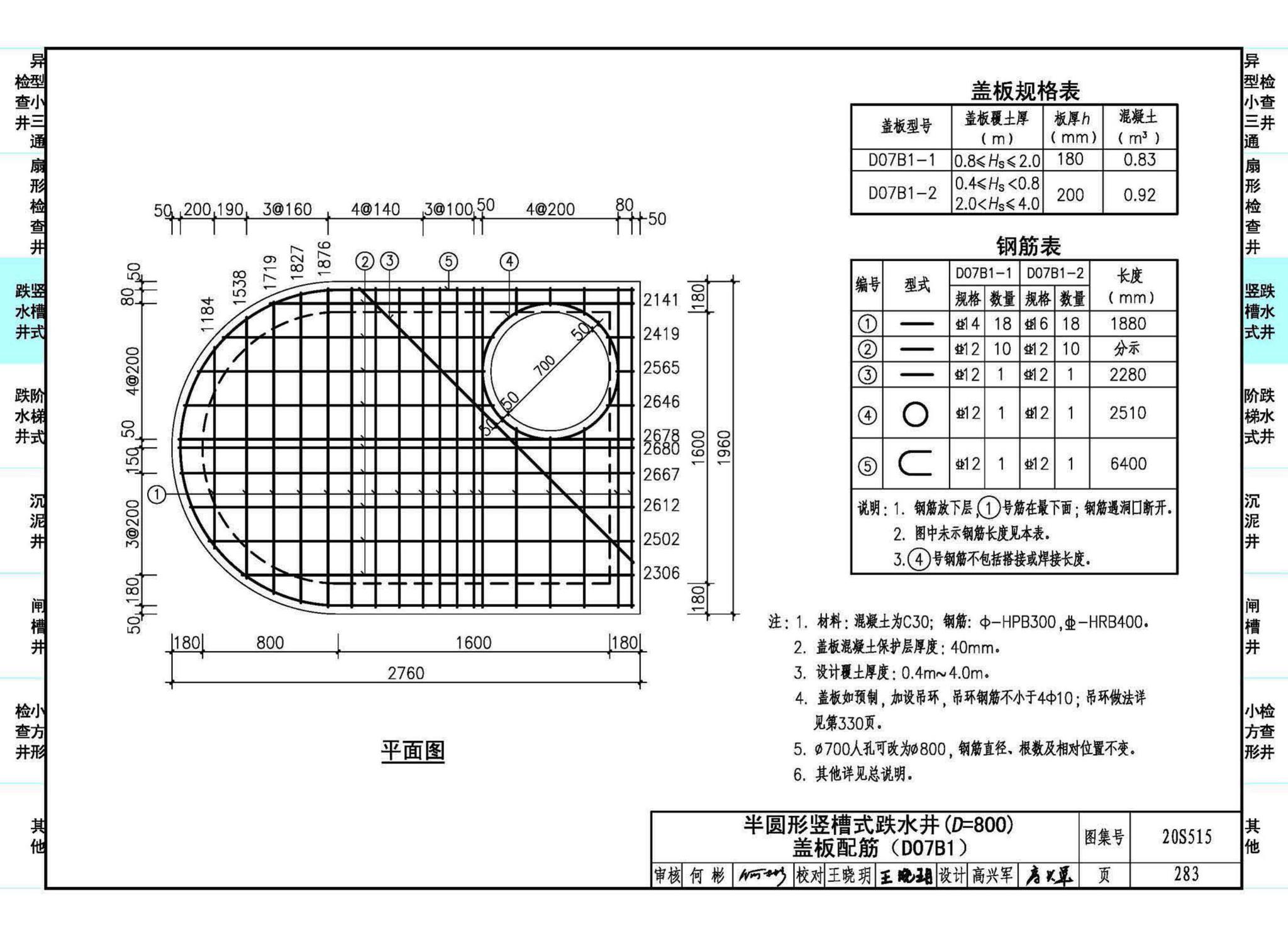 20S515--钢筋混凝土及砖砌排水检查井