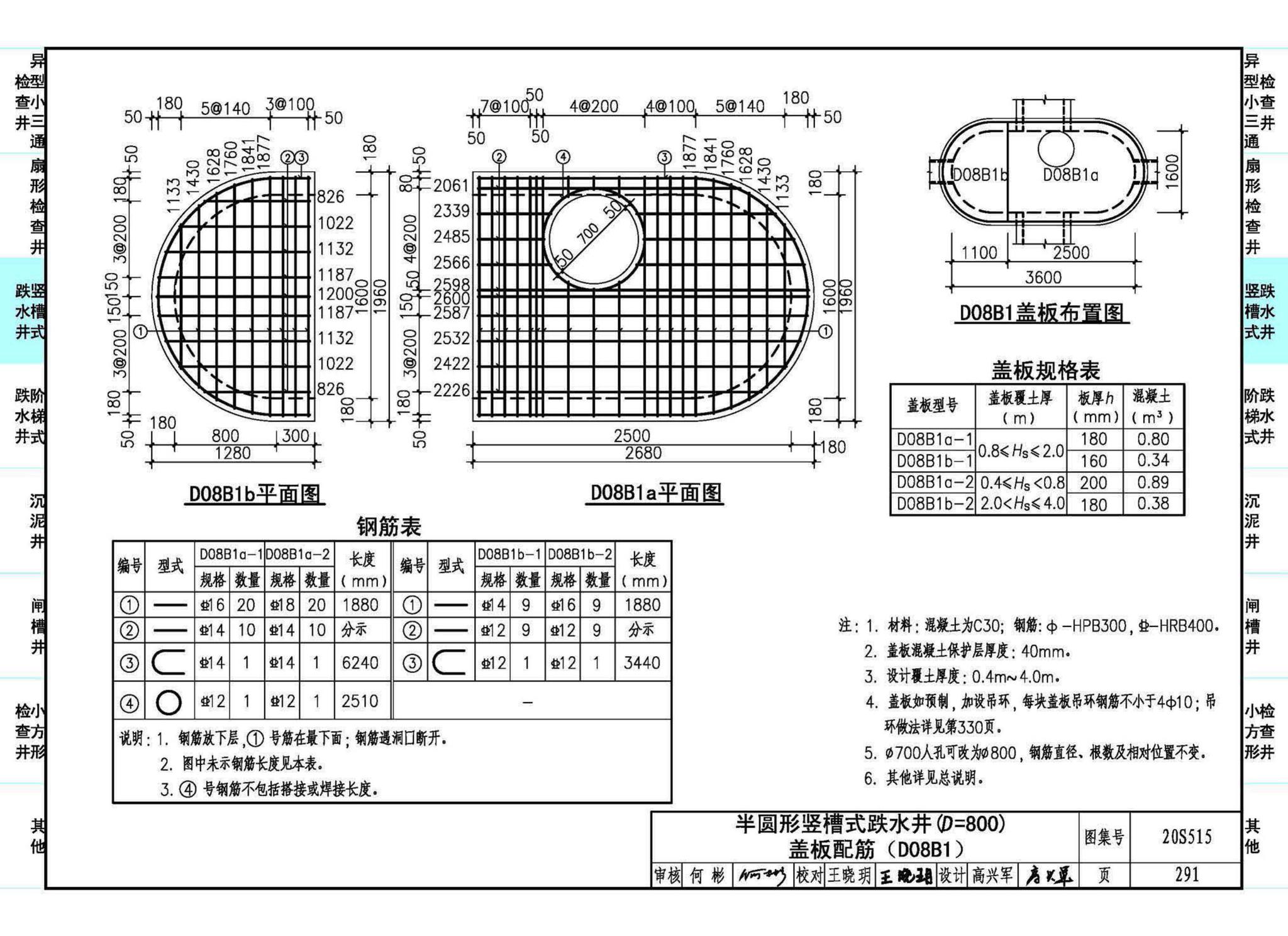 20S515--钢筋混凝土及砖砌排水检查井