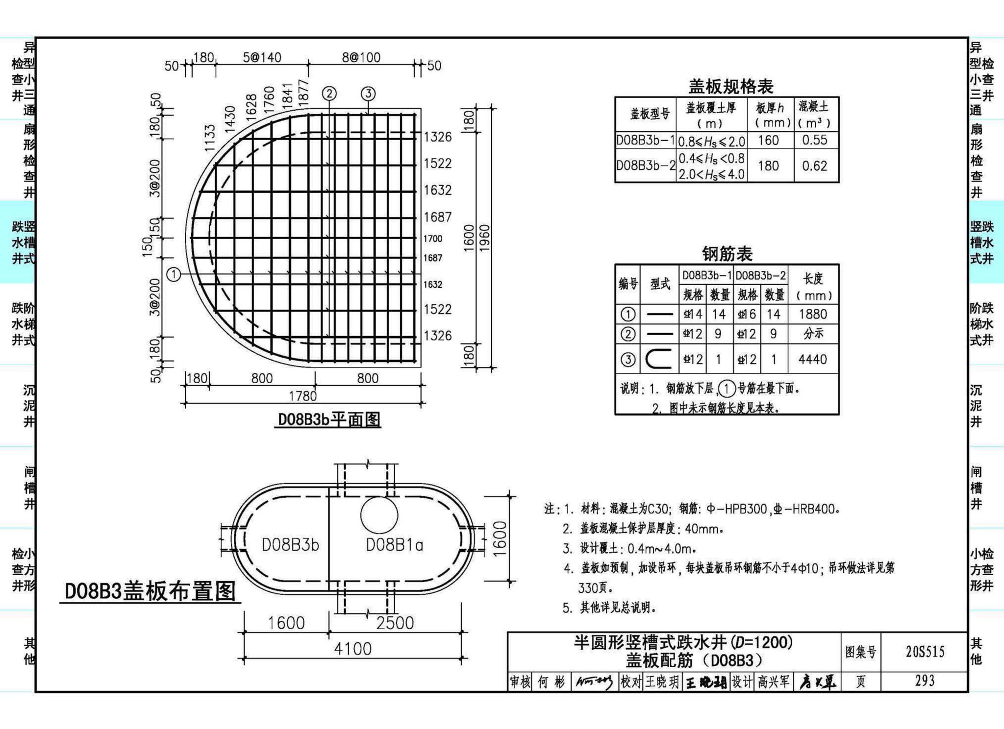 20S515--钢筋混凝土及砖砌排水检查井