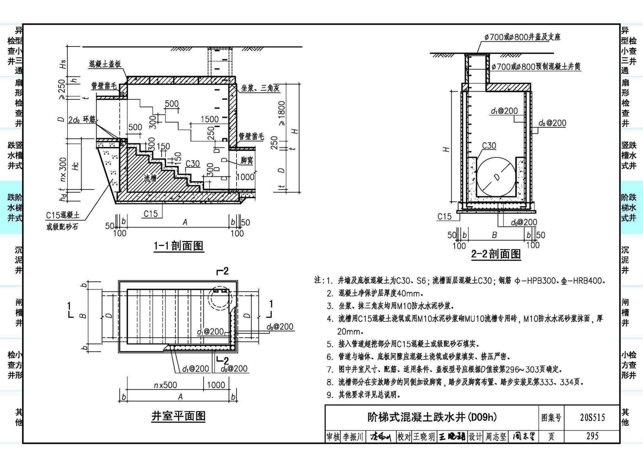 20S515--钢筋混凝土及砖砌排水检查井