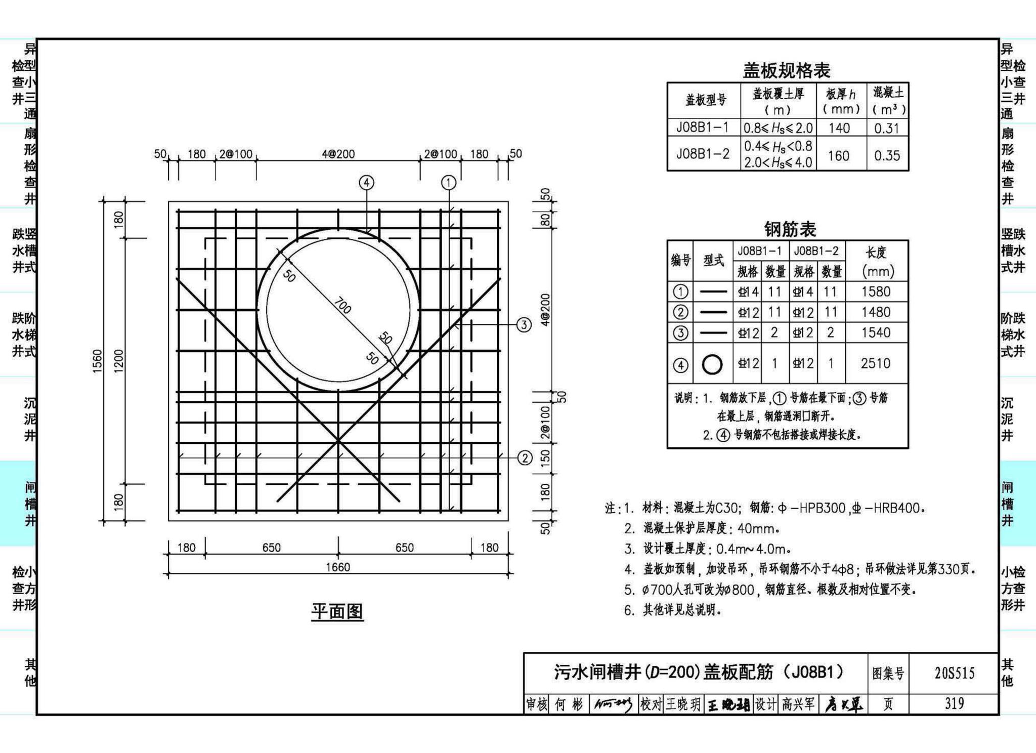 20S515--钢筋混凝土及砖砌排水检查井