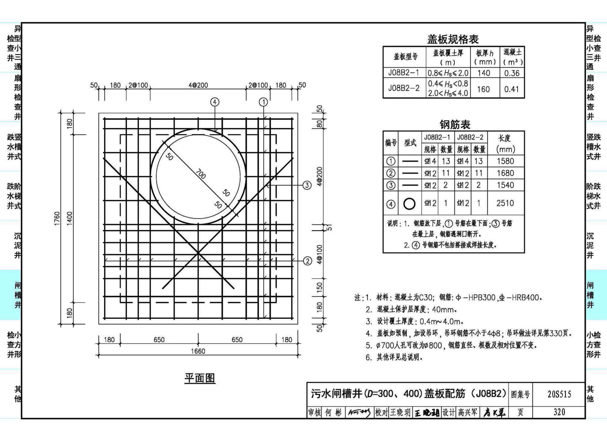 20S515--钢筋混凝土及砖砌排水检查井