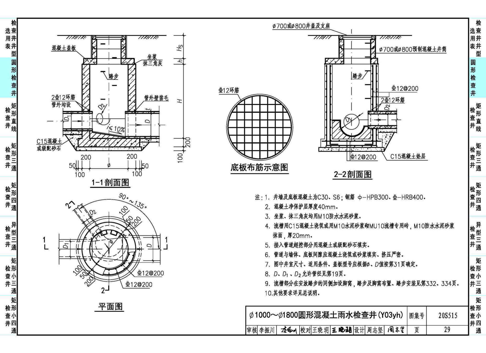 20S515--钢筋混凝土及砖砌排水检查井