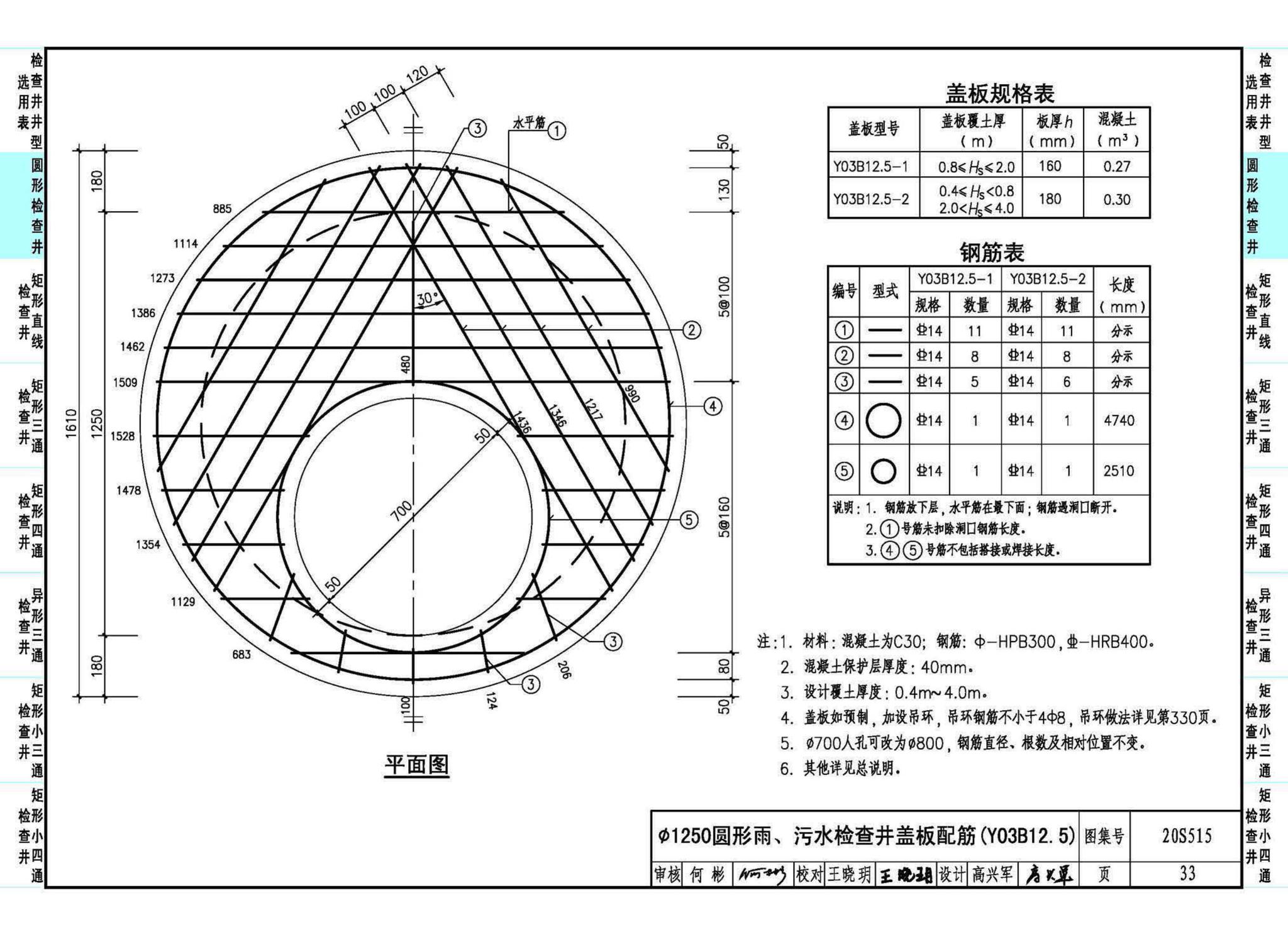 20S515--钢筋混凝土及砖砌排水检查井