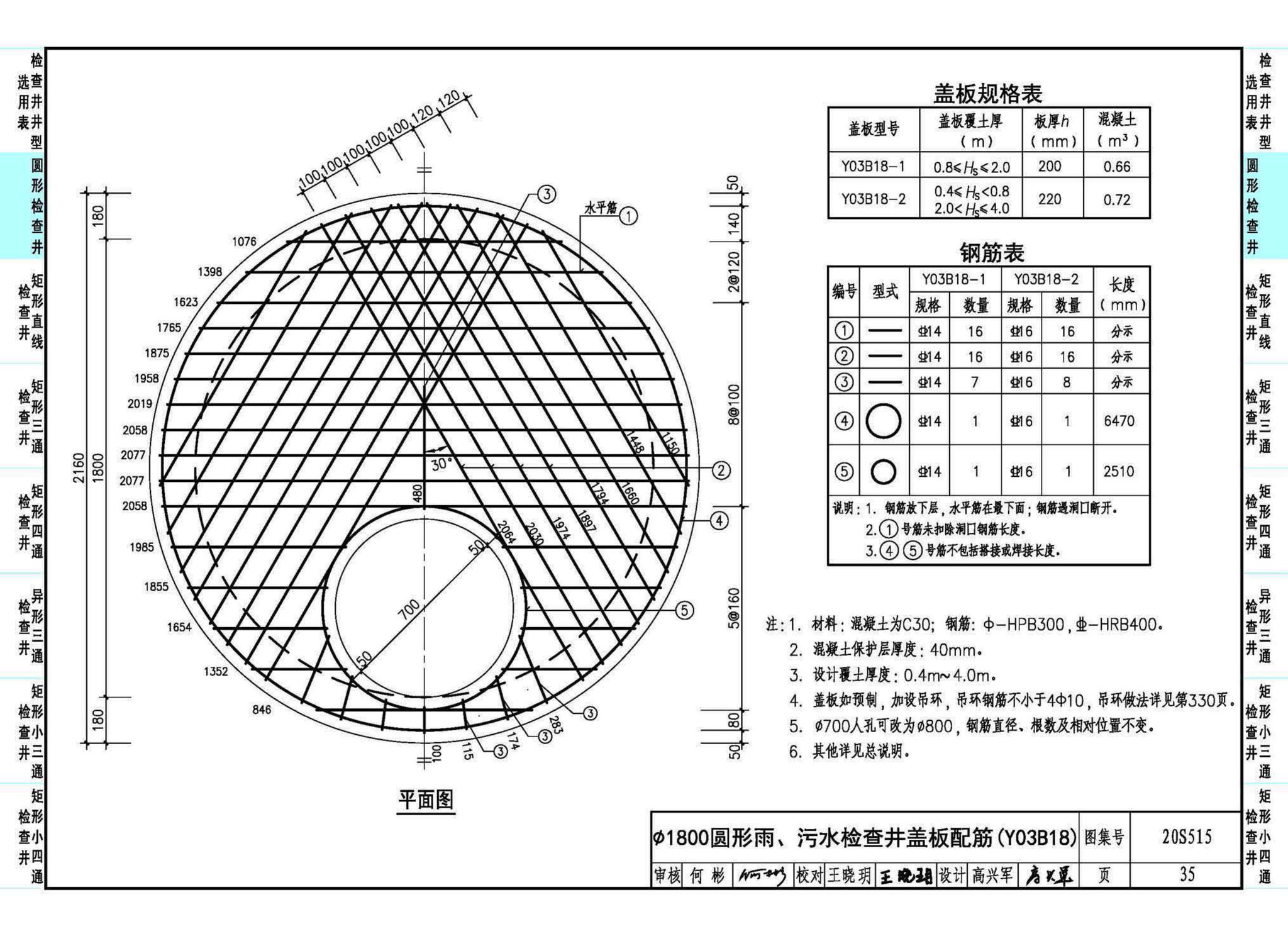 20S515--钢筋混凝土及砖砌排水检查井