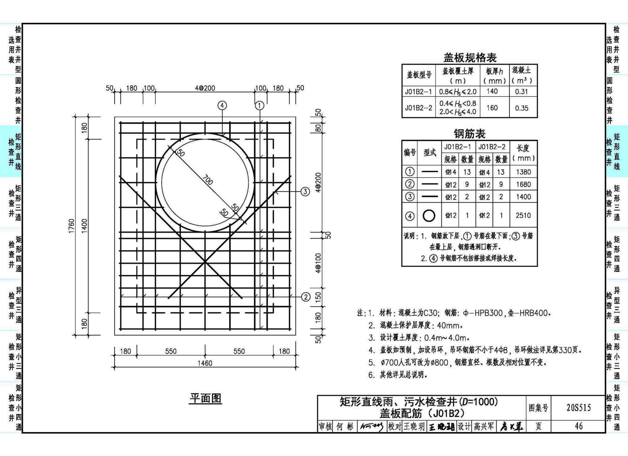 20S515--钢筋混凝土及砖砌排水检查井