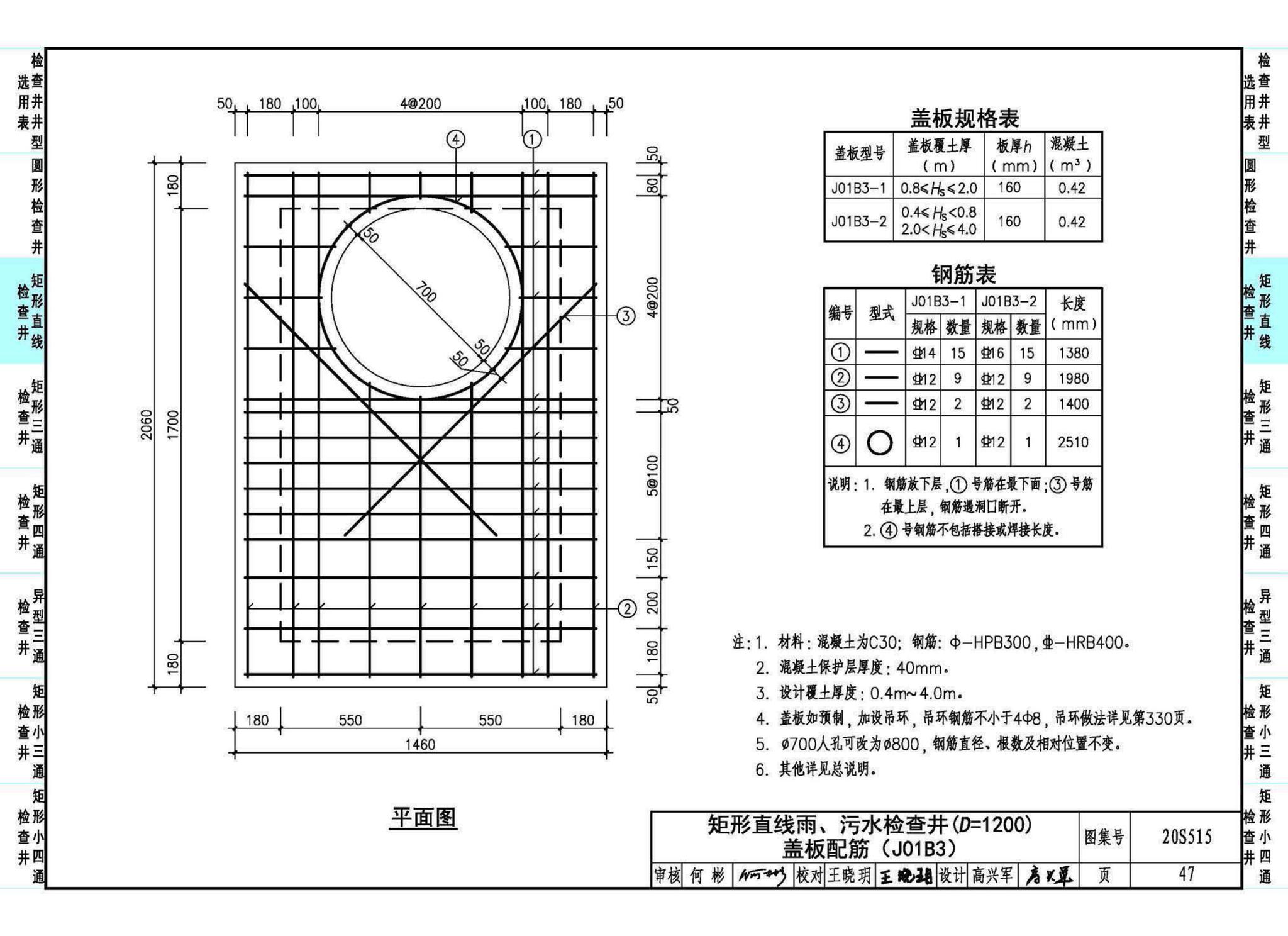 20S515--钢筋混凝土及砖砌排水检查井