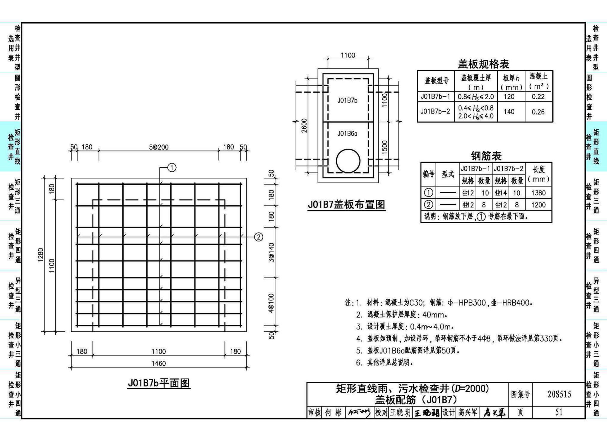 20S515--钢筋混凝土及砖砌排水检查井