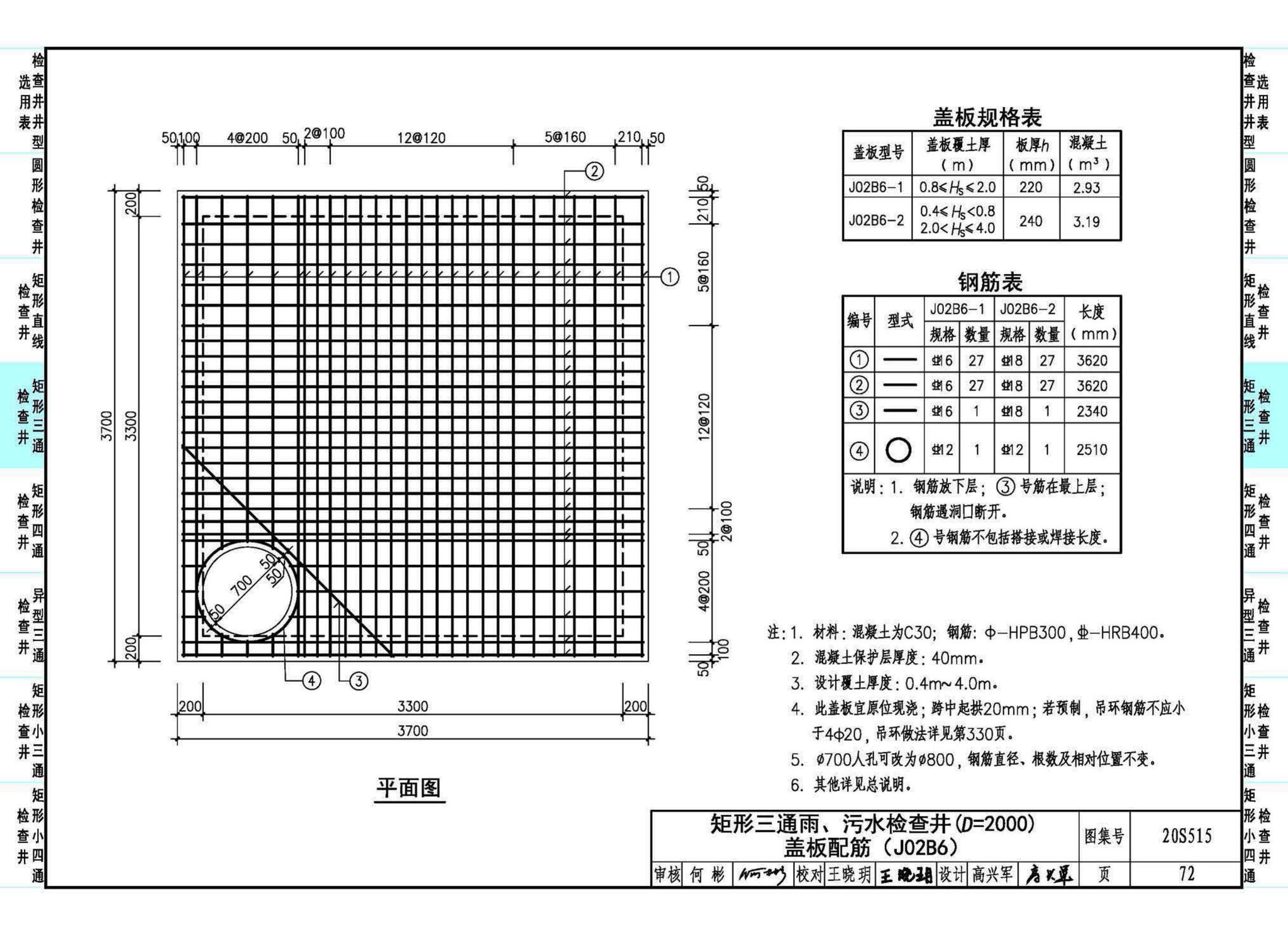 20S515--钢筋混凝土及砖砌排水检查井