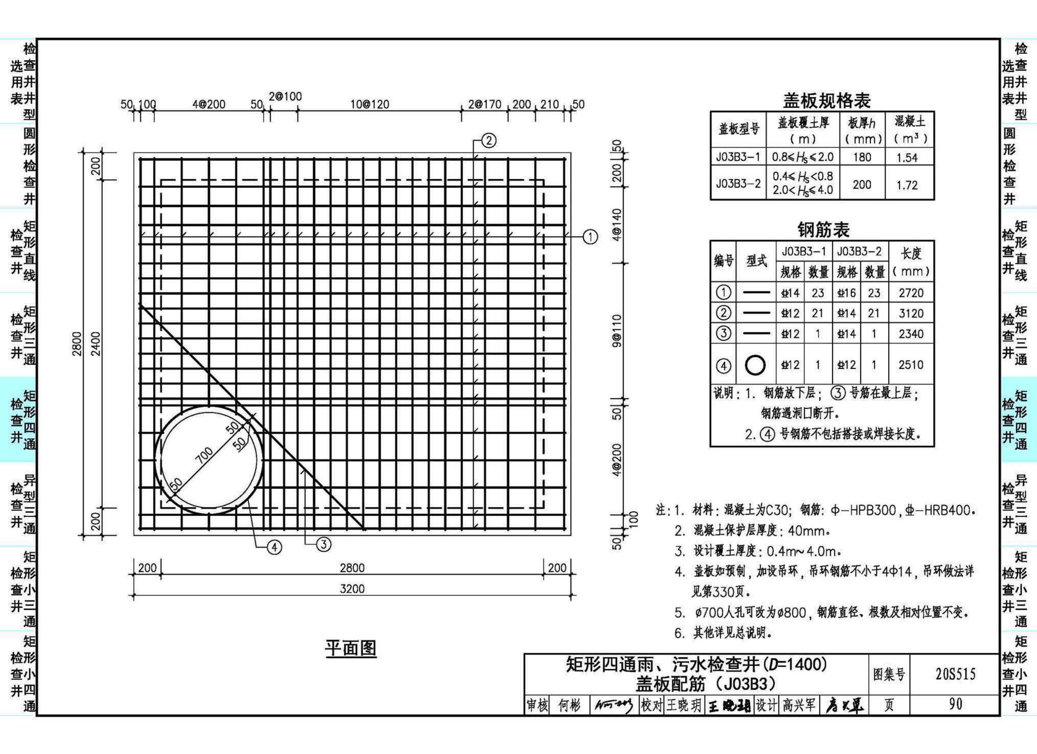 20S515--钢筋混凝土及砖砌排水检查井