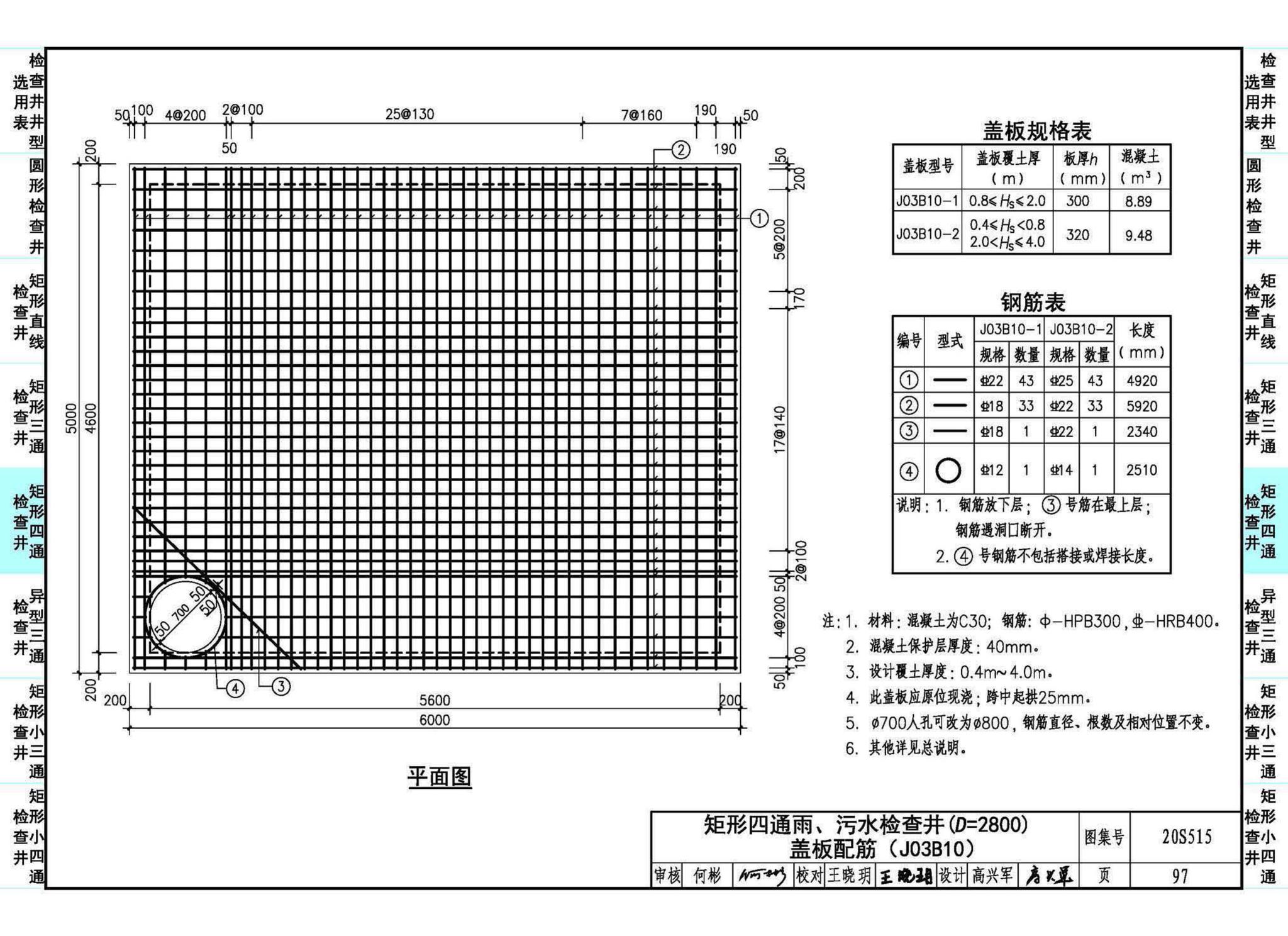 20S515--钢筋混凝土及砖砌排水检查井