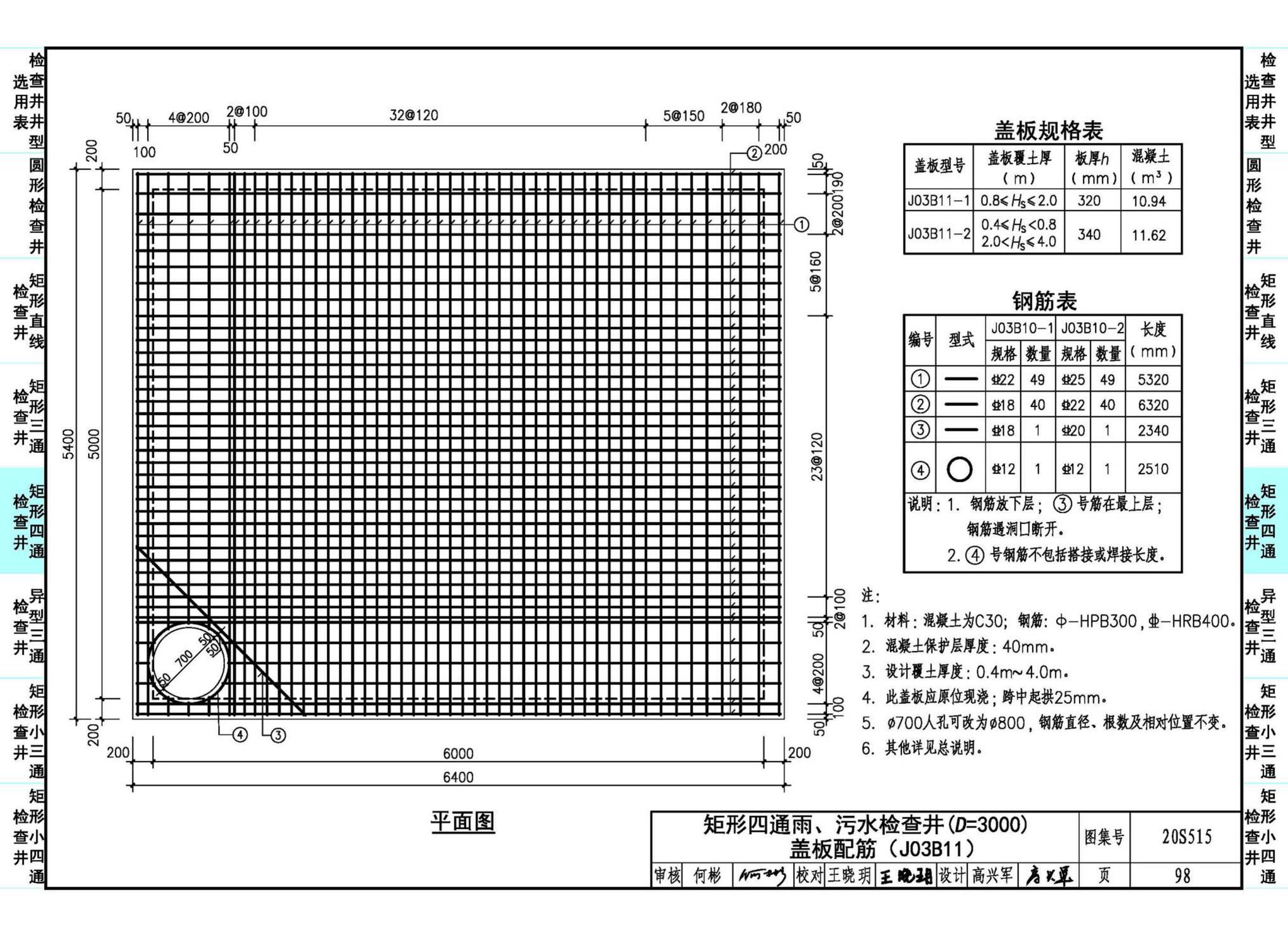 20S515--钢筋混凝土及砖砌排水检查井