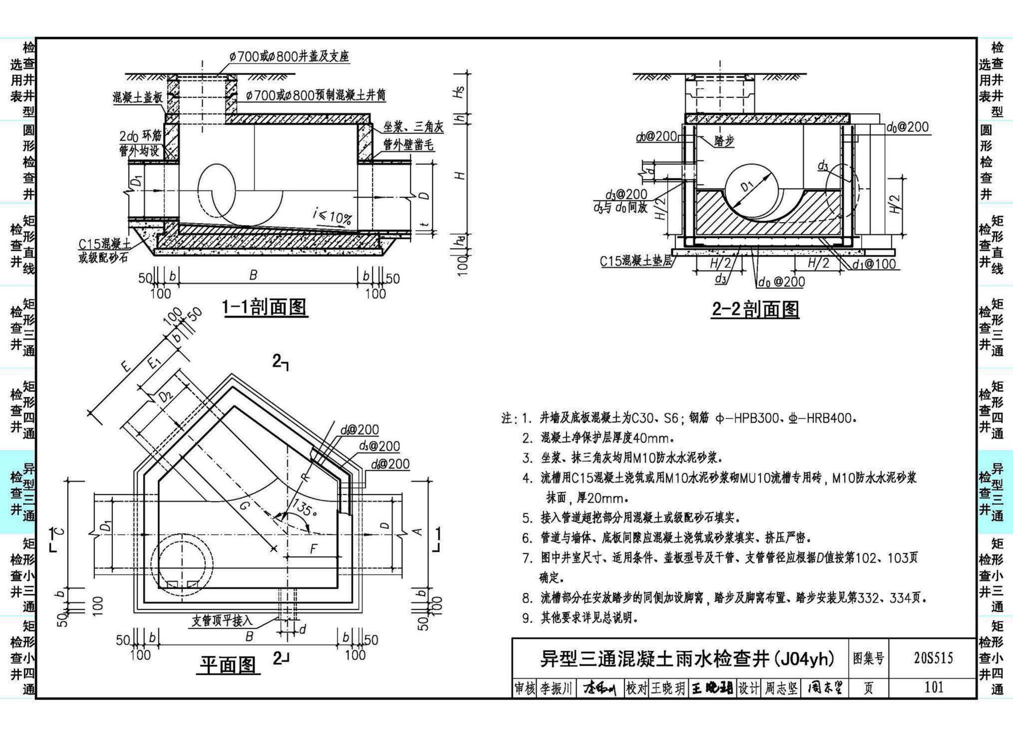 20S515--钢筋混凝土及砖砌排水检查井