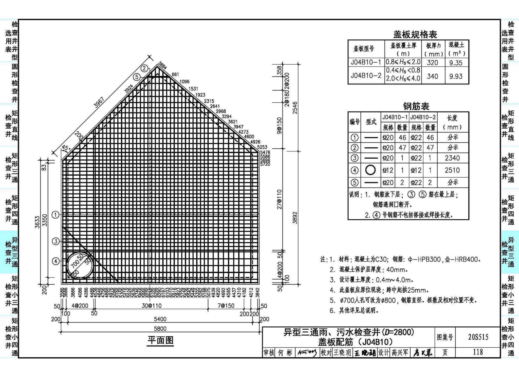 20S515--钢筋混凝土及砖砌排水检查井