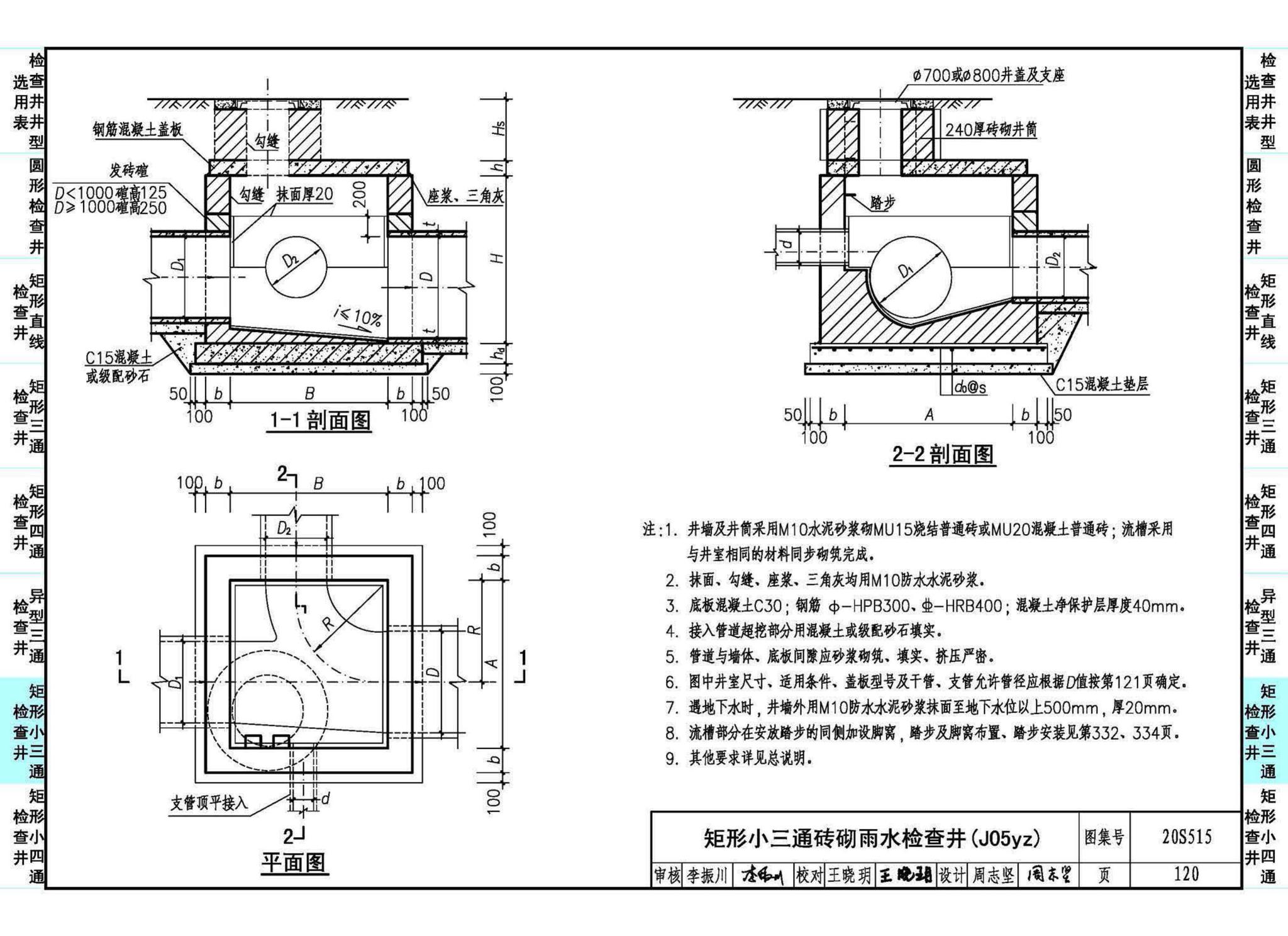 20S515--钢筋混凝土及砖砌排水检查井