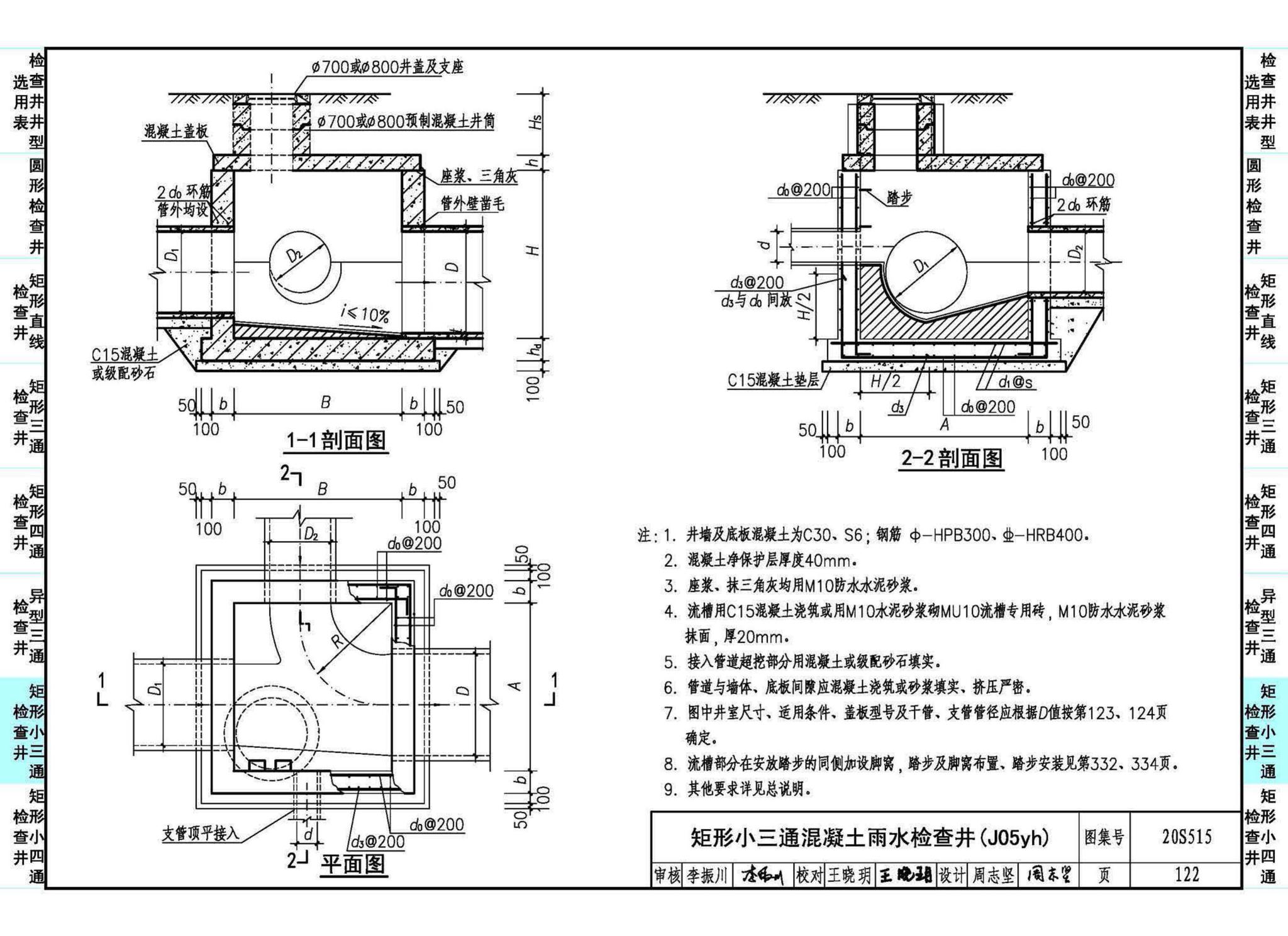 20S515--钢筋混凝土及砖砌排水检查井