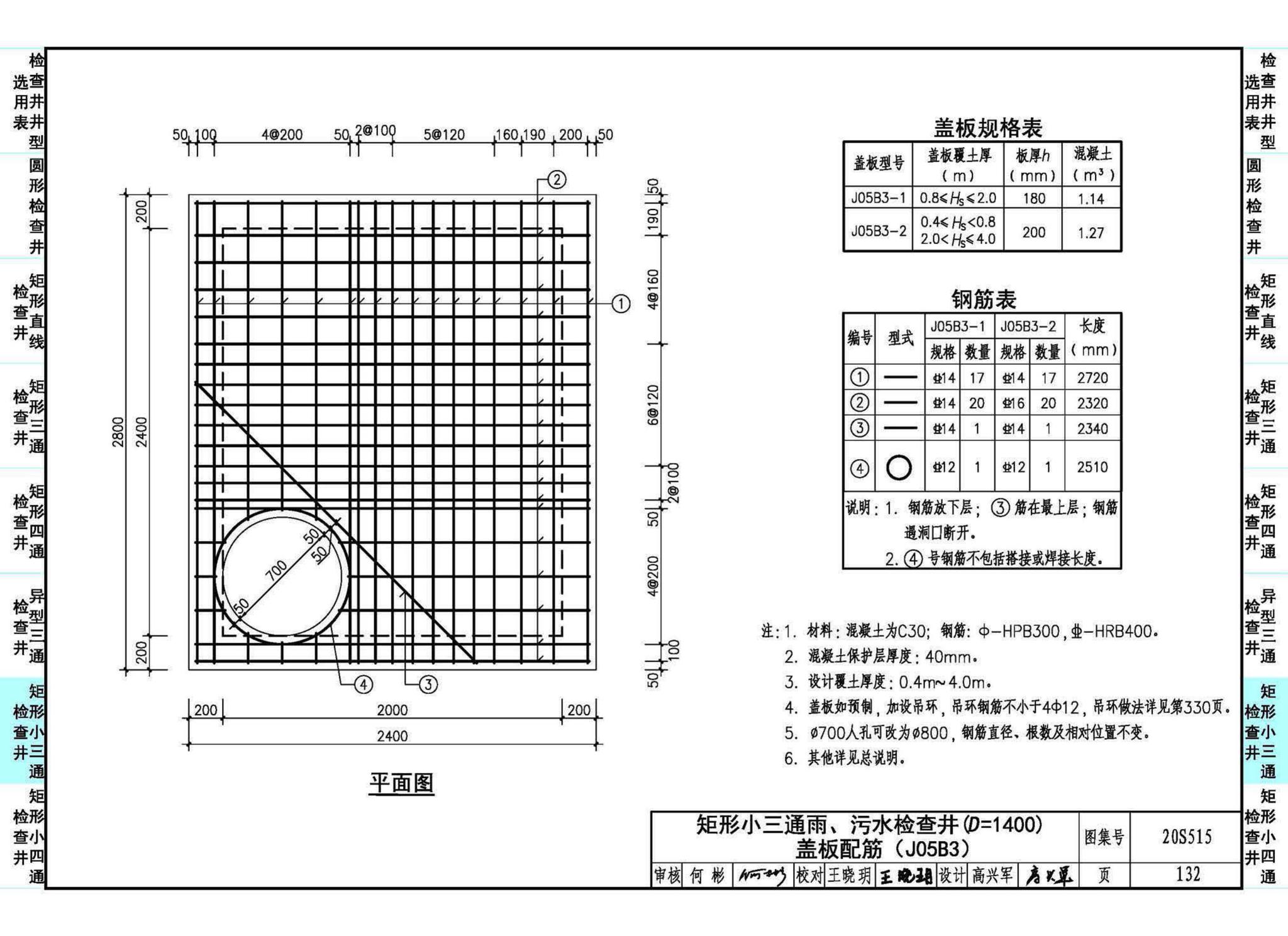 20S515--钢筋混凝土及砖砌排水检查井