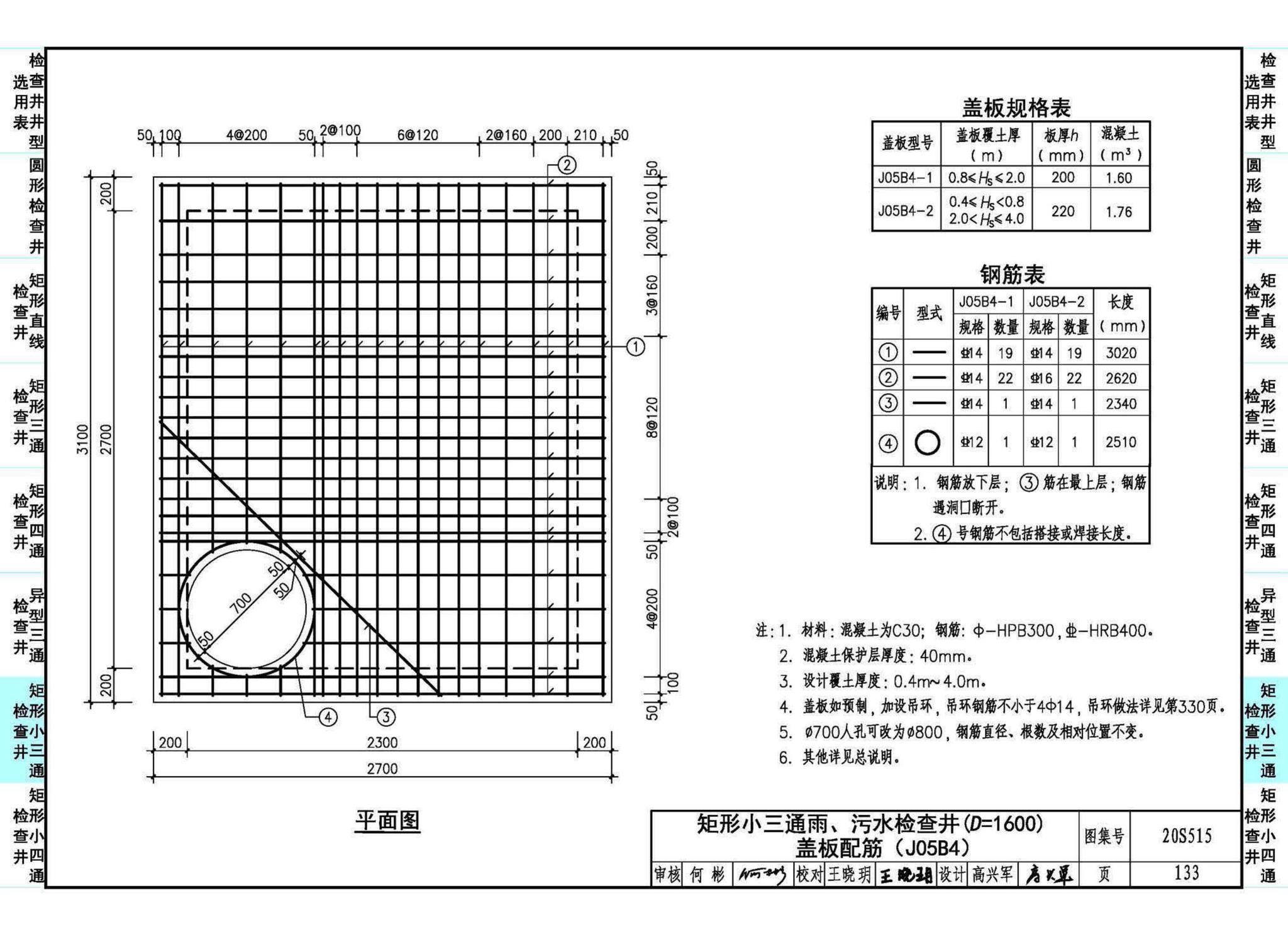 20S515--钢筋混凝土及砖砌排水检查井