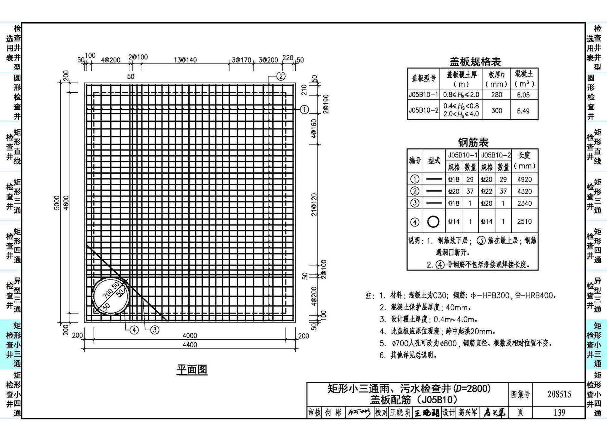 20S515--钢筋混凝土及砖砌排水检查井