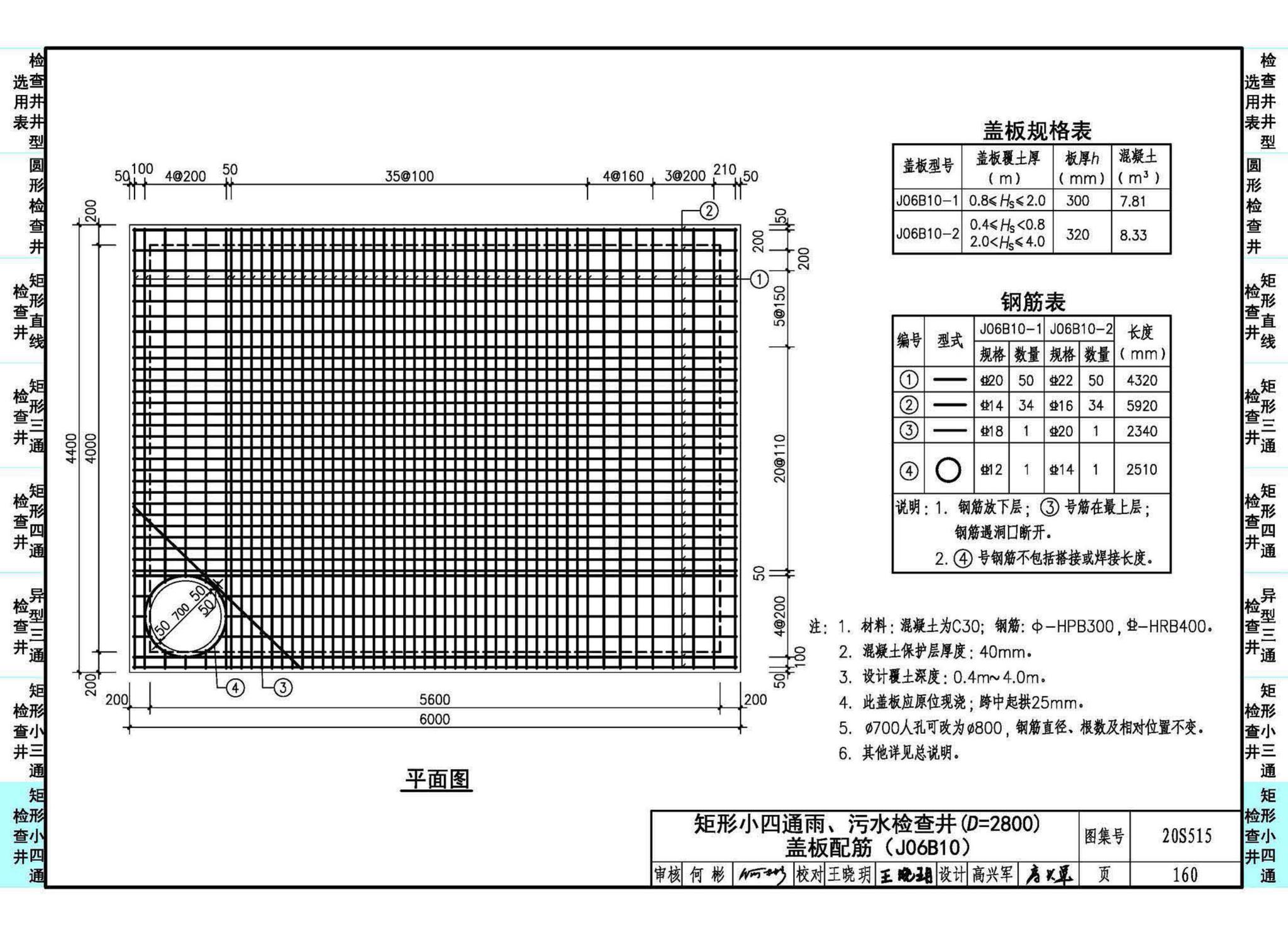 20S515--钢筋混凝土及砖砌排水检查井