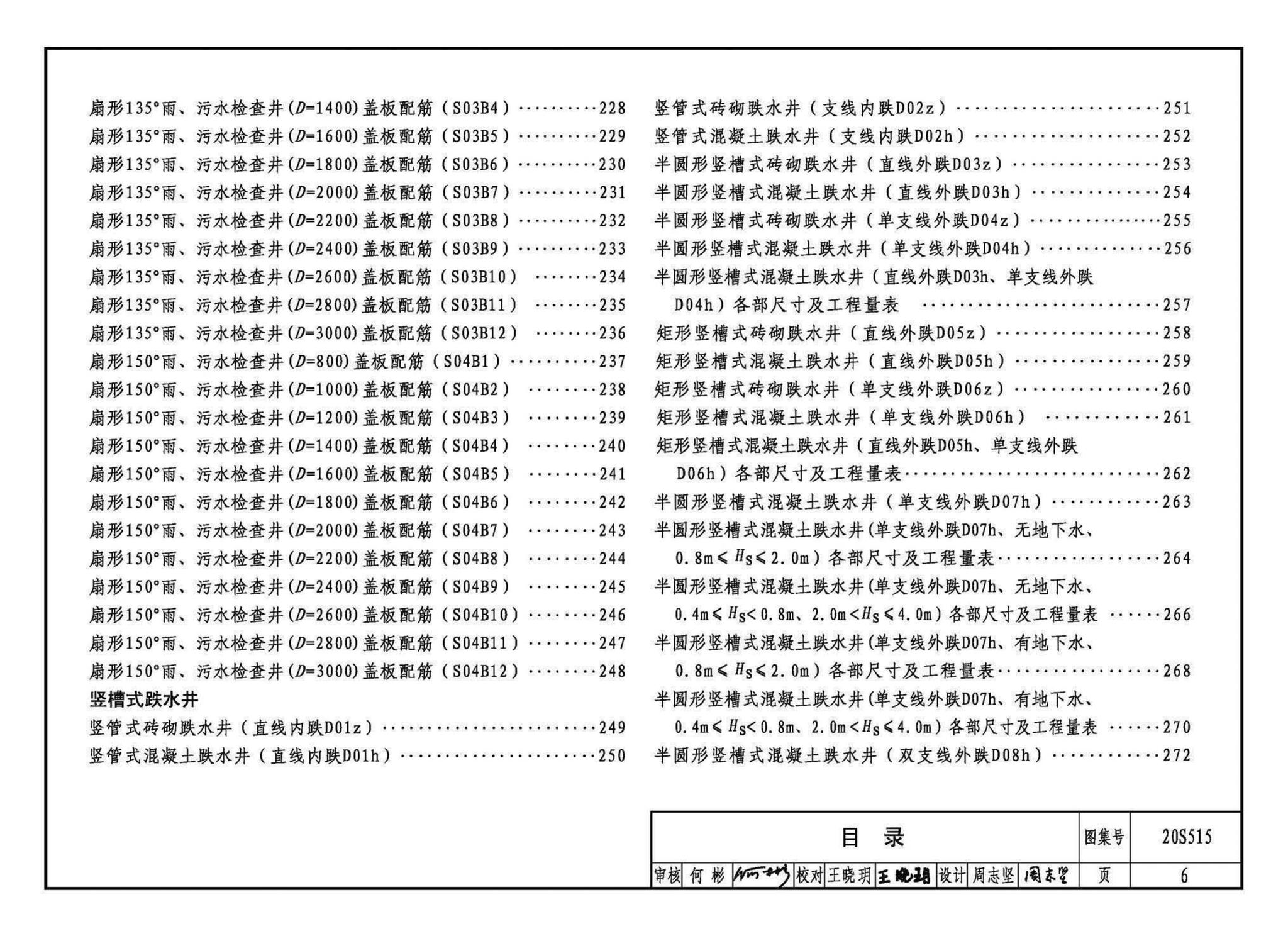 20S515--钢筋混凝土及砖砌排水检查井