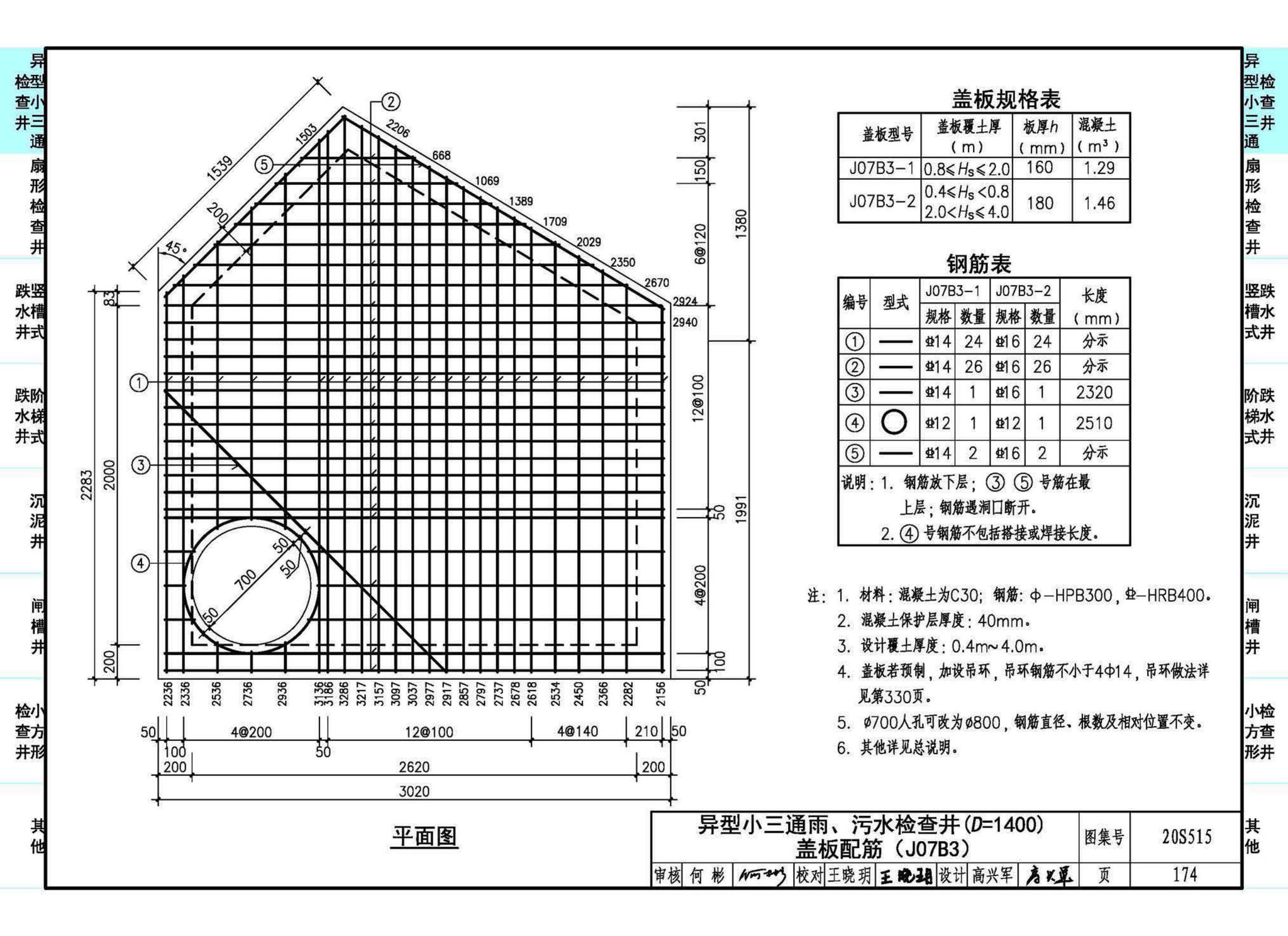 20S515--钢筋混凝土及砖砌排水检查井