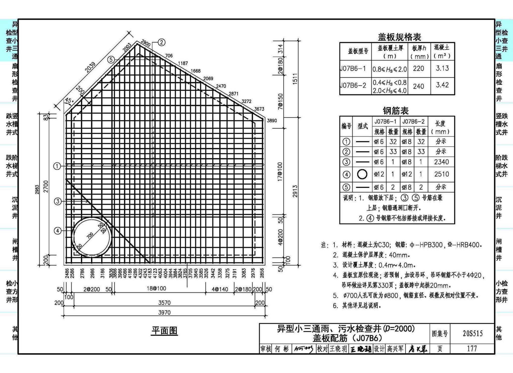 20S515--钢筋混凝土及砖砌排水检查井