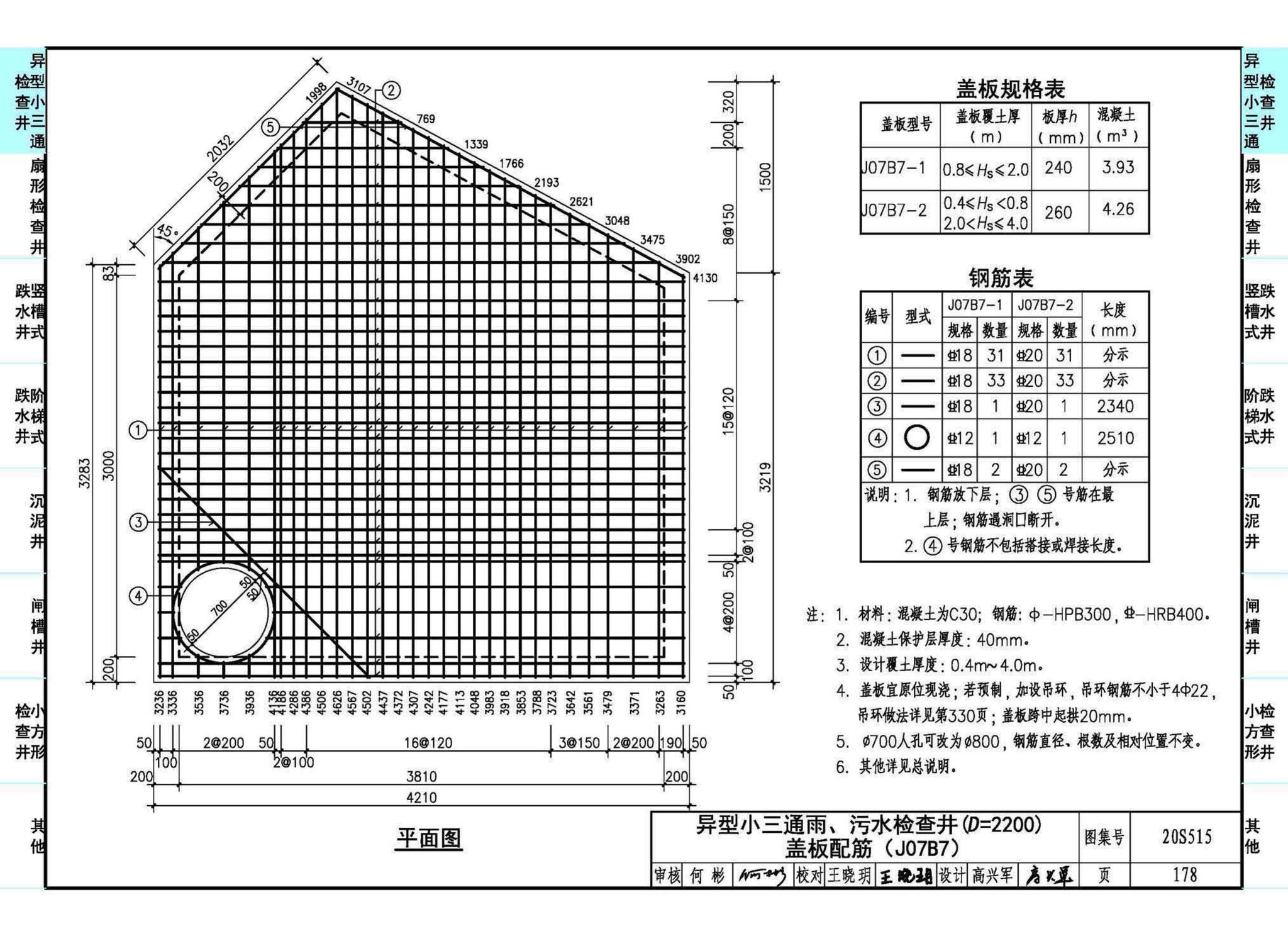 20S515--钢筋混凝土及砖砌排水检查井