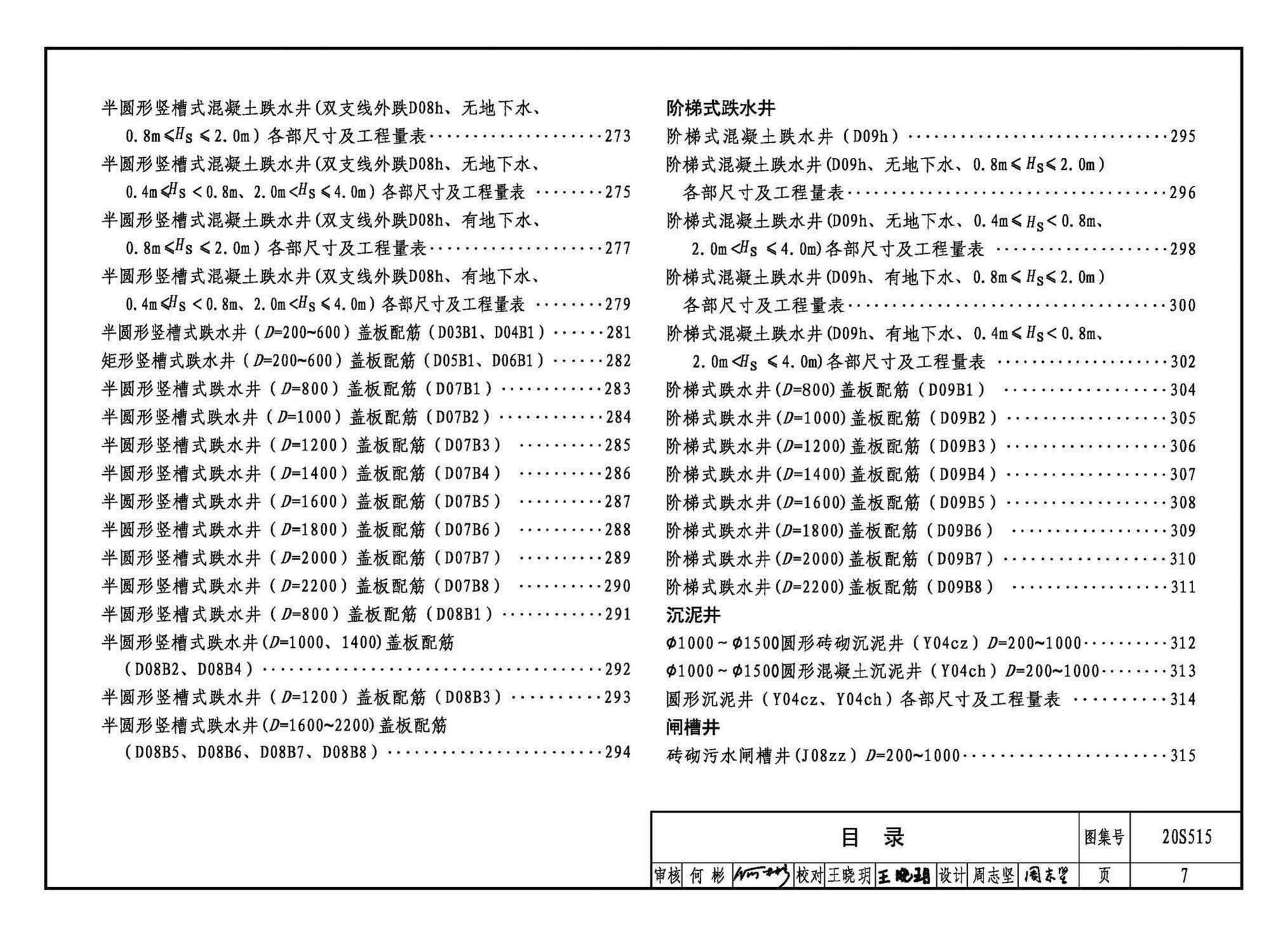 20S515--钢筋混凝土及砖砌排水检查井