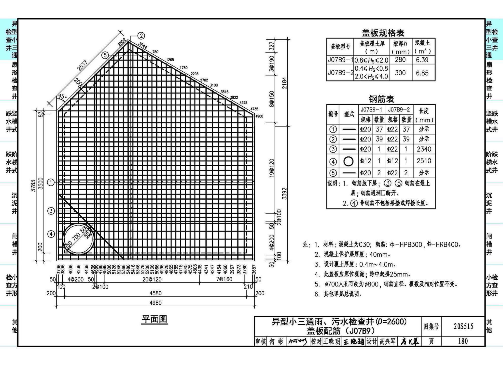 20S515--钢筋混凝土及砖砌排水检查井