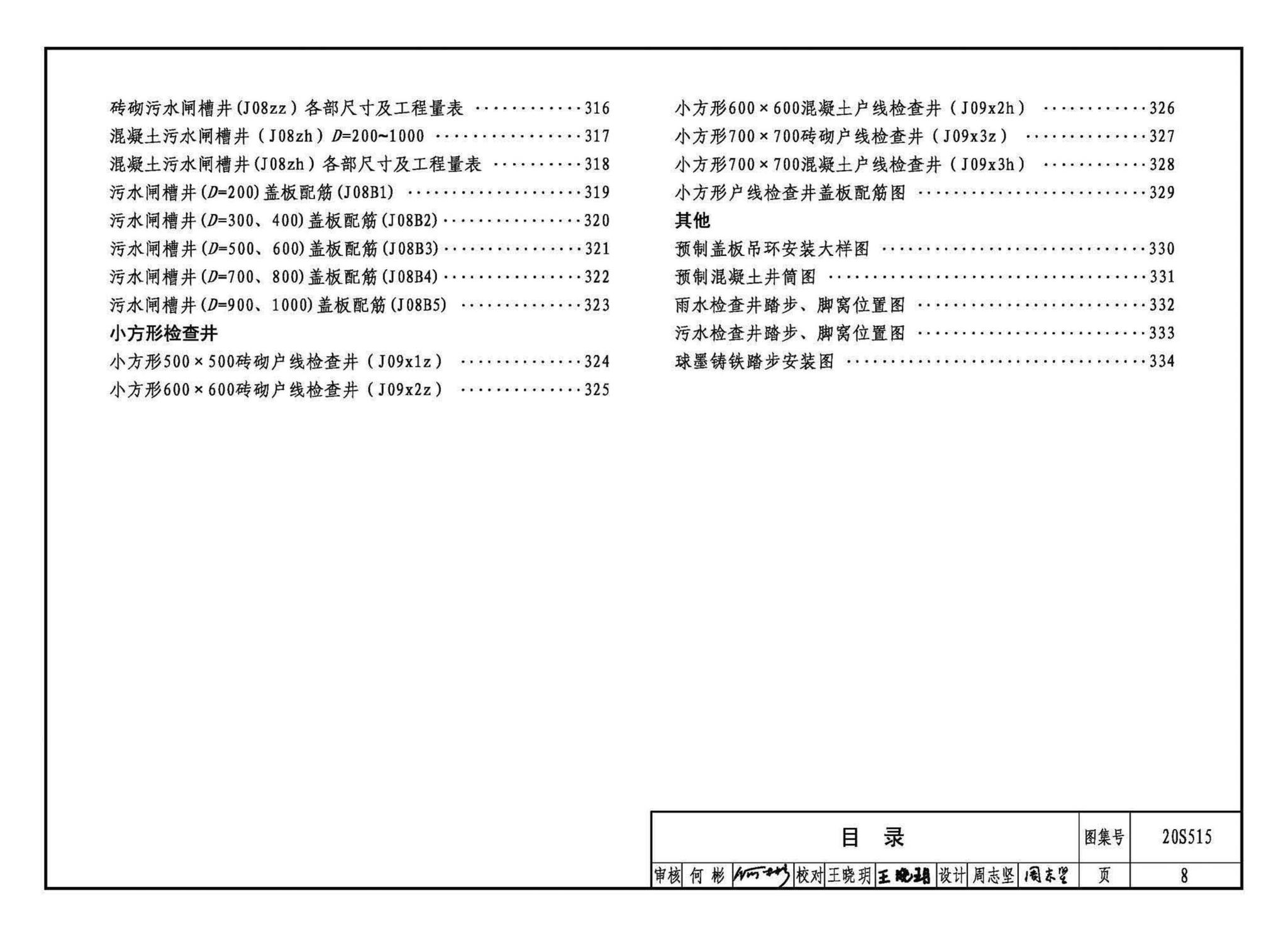 20S515--钢筋混凝土及砖砌排水检查井