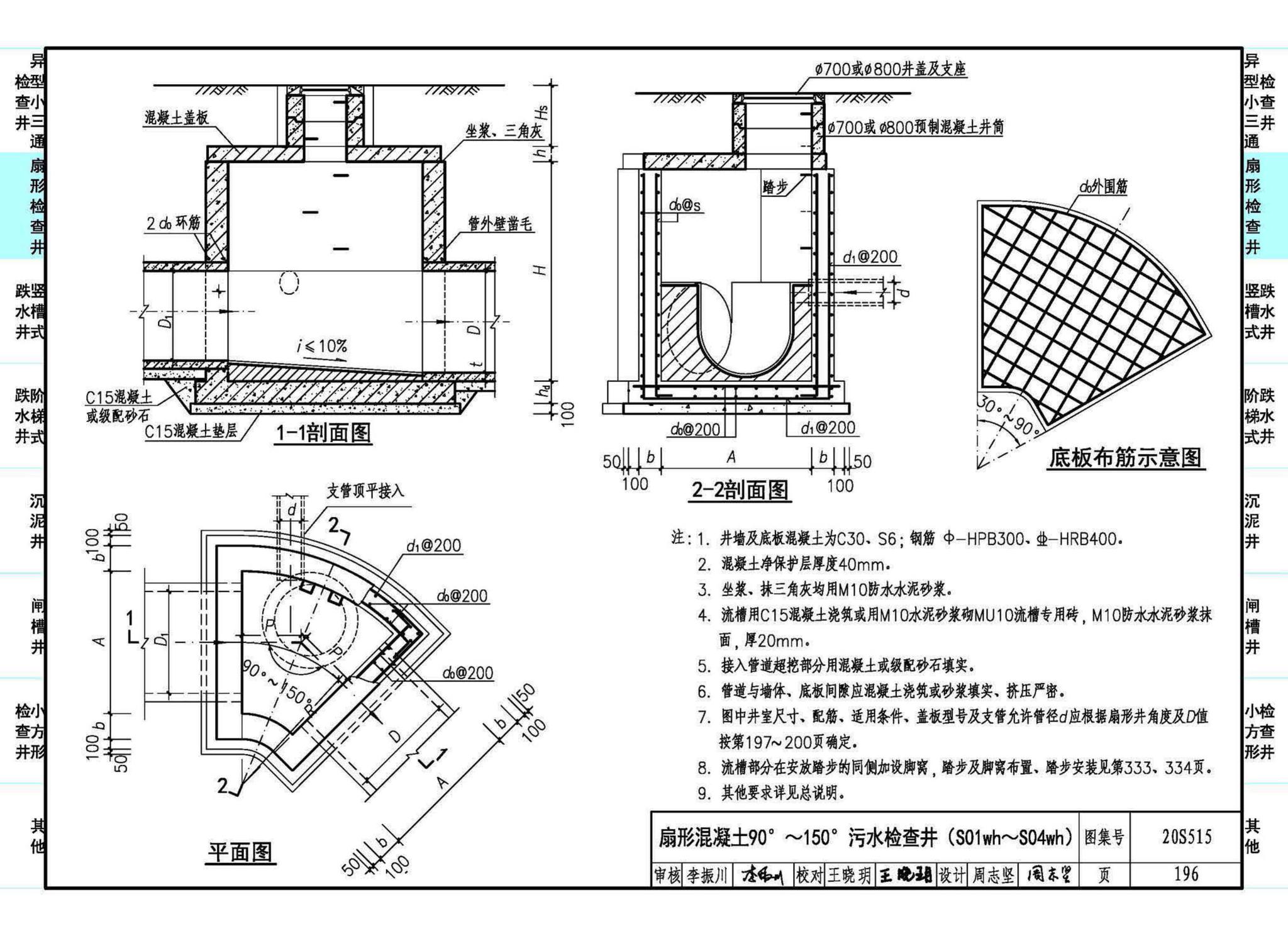 20S515--钢筋混凝土及砖砌排水检查井