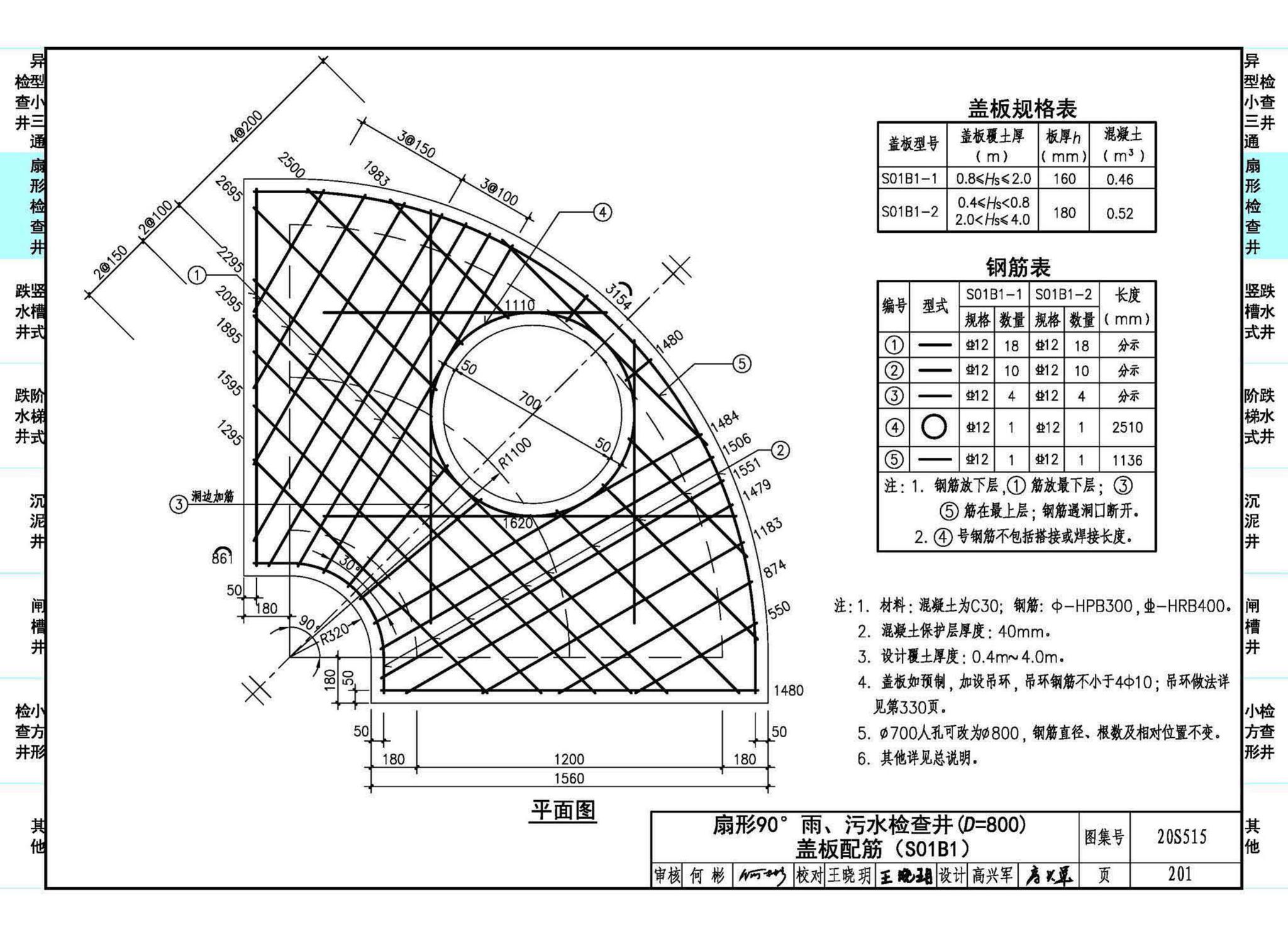 20S515--钢筋混凝土及砖砌排水检查井