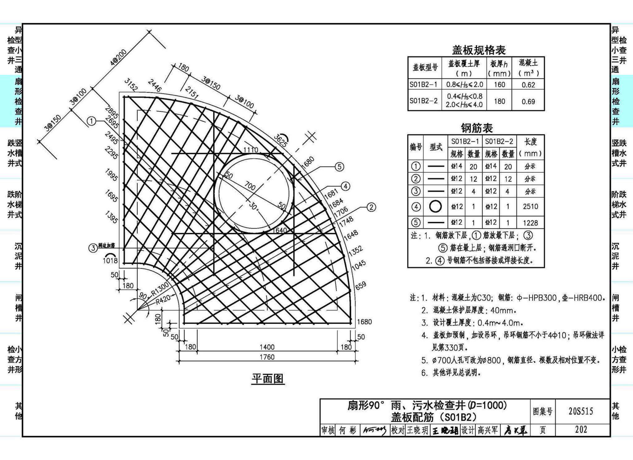 20S515--钢筋混凝土及砖砌排水检查井