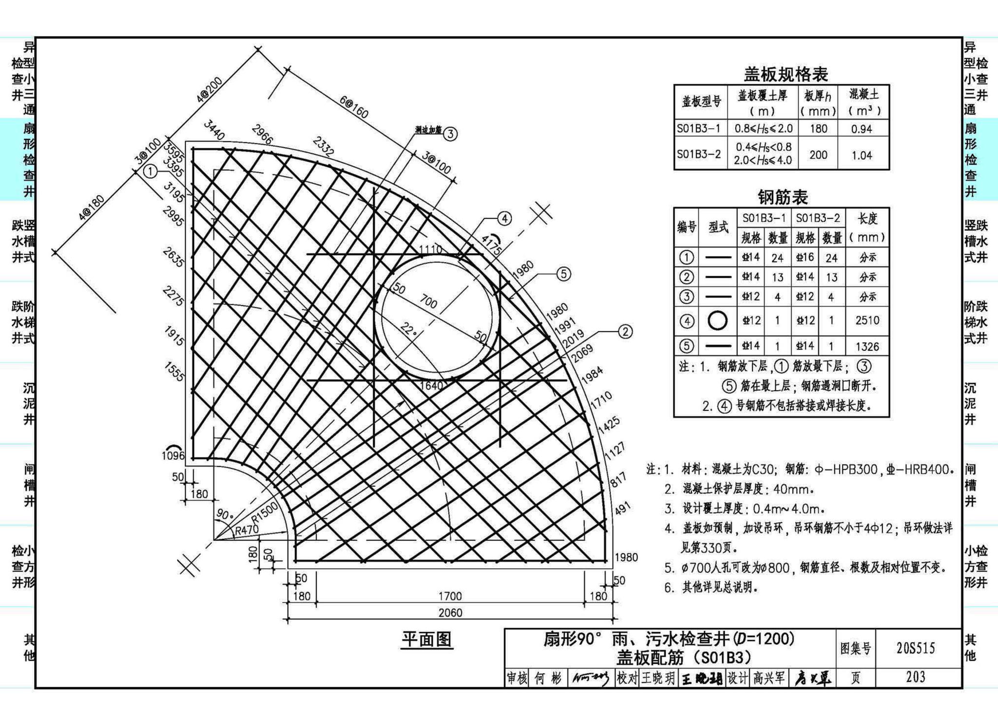 20S515--钢筋混凝土及砖砌排水检查井