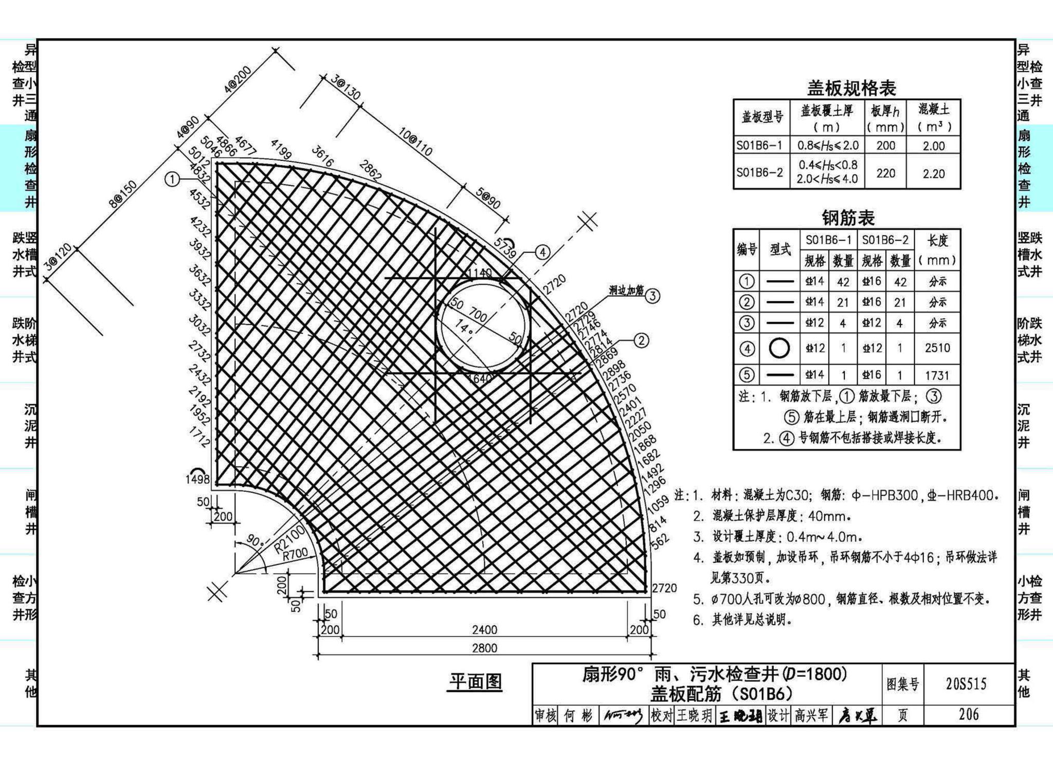 20S515--钢筋混凝土及砖砌排水检查井