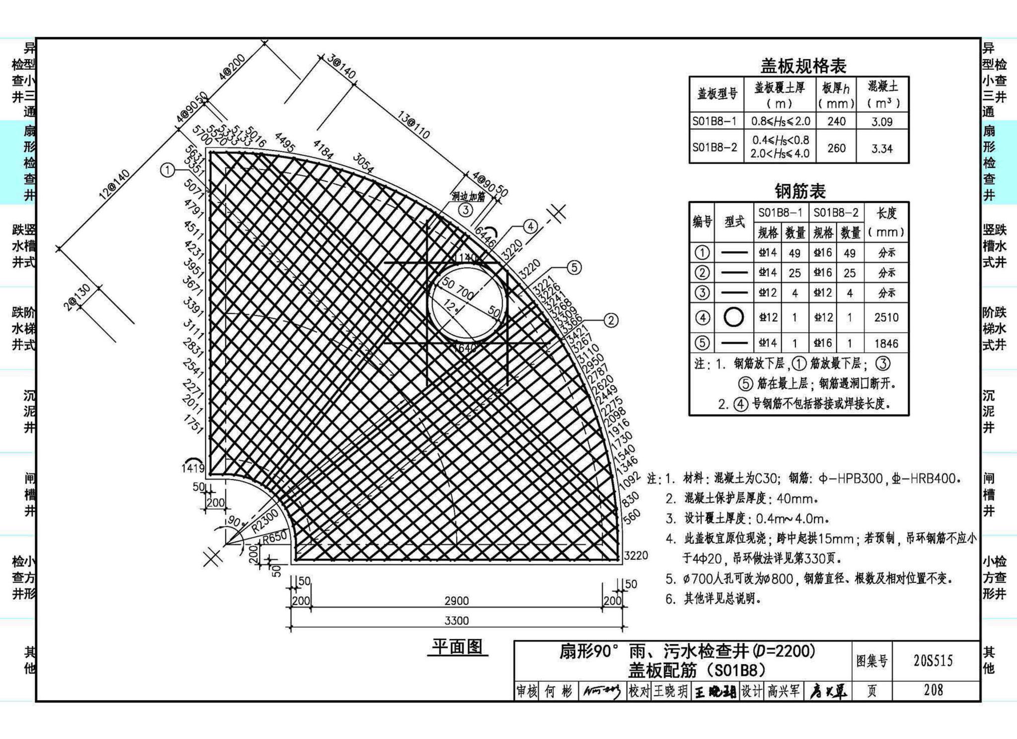 20S515--钢筋混凝土及砖砌排水检查井