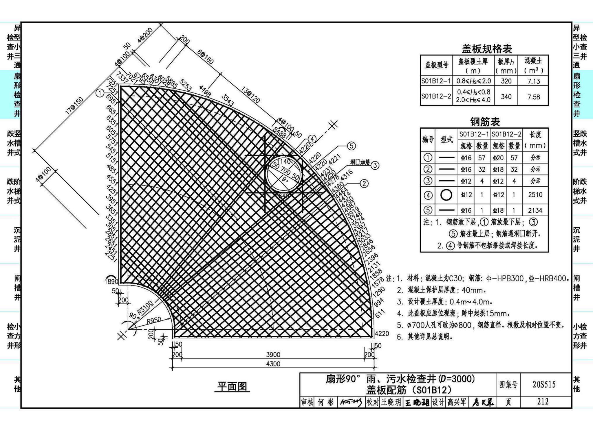 20S515--钢筋混凝土及砖砌排水检查井