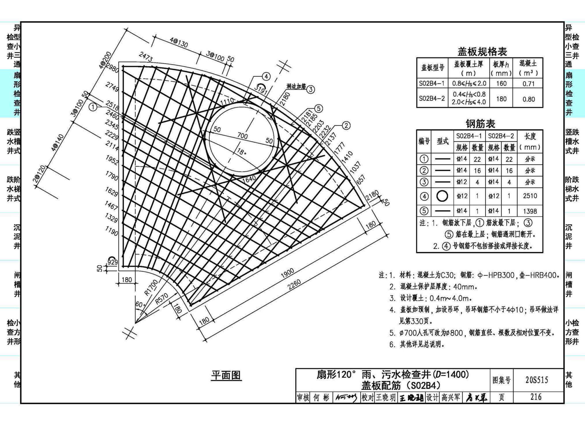 20S515--钢筋混凝土及砖砌排水检查井