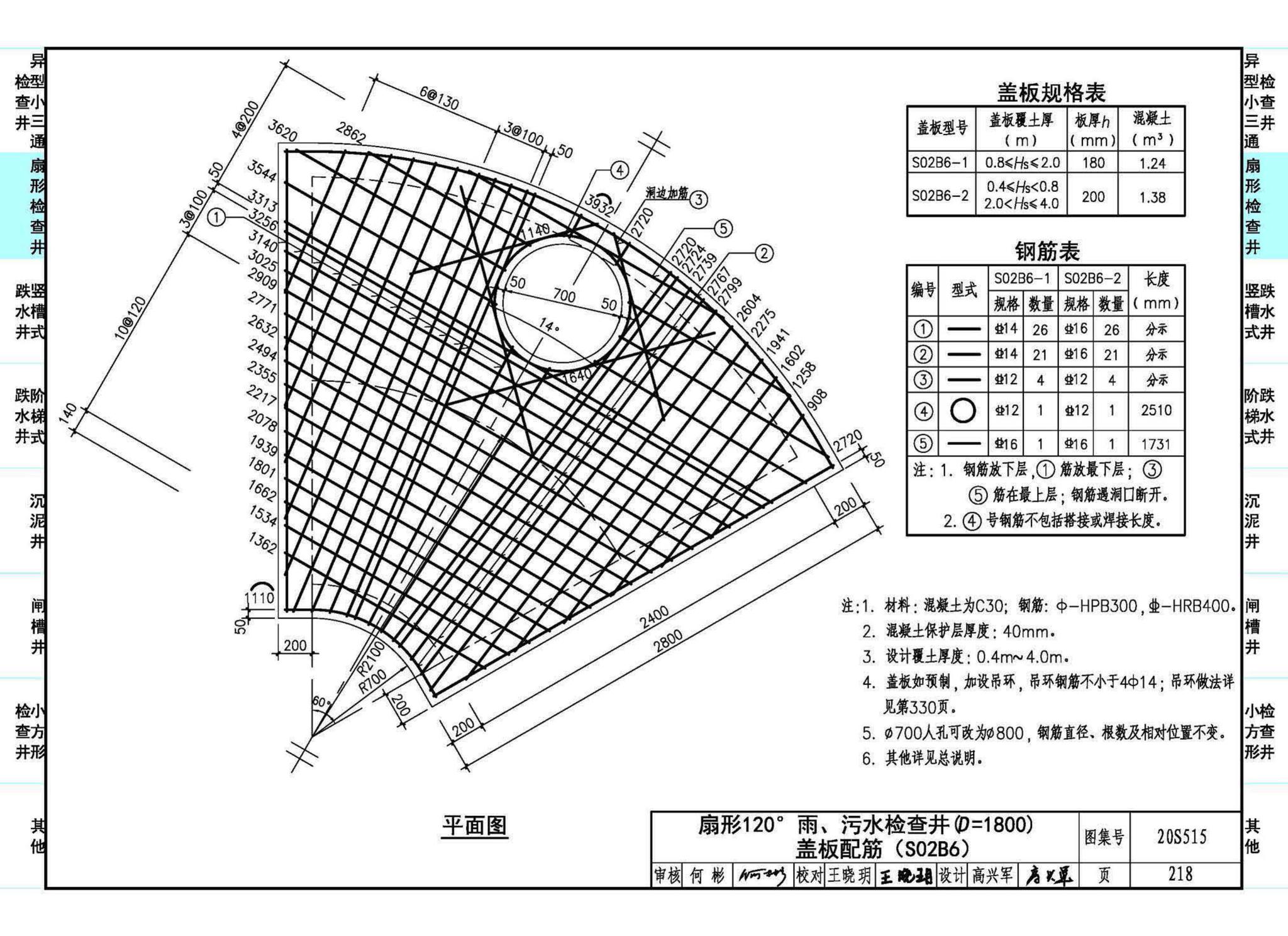 20S515--钢筋混凝土及砖砌排水检查井