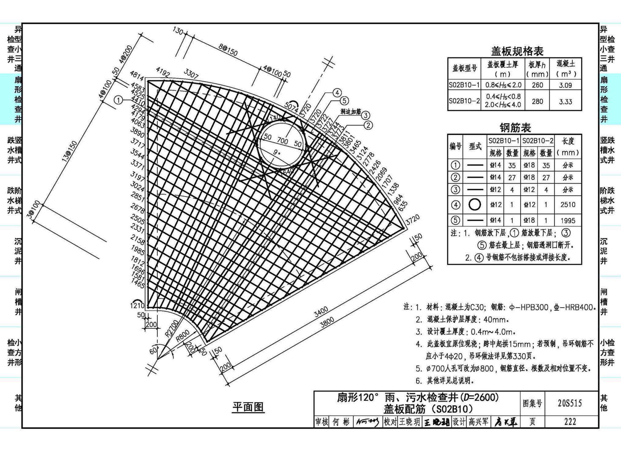 20S515--钢筋混凝土及砖砌排水检查井