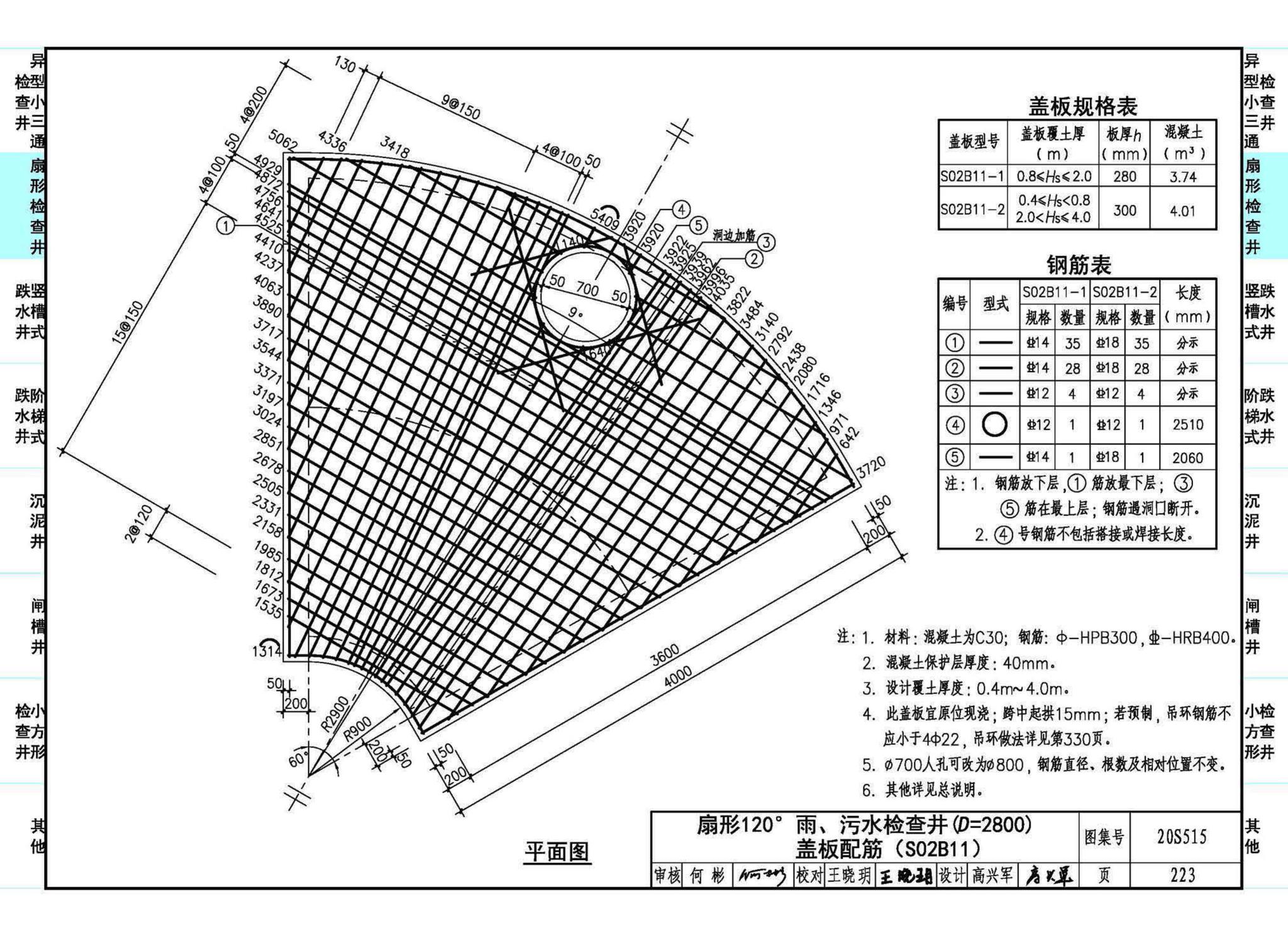 20S515--钢筋混凝土及砖砌排水检查井