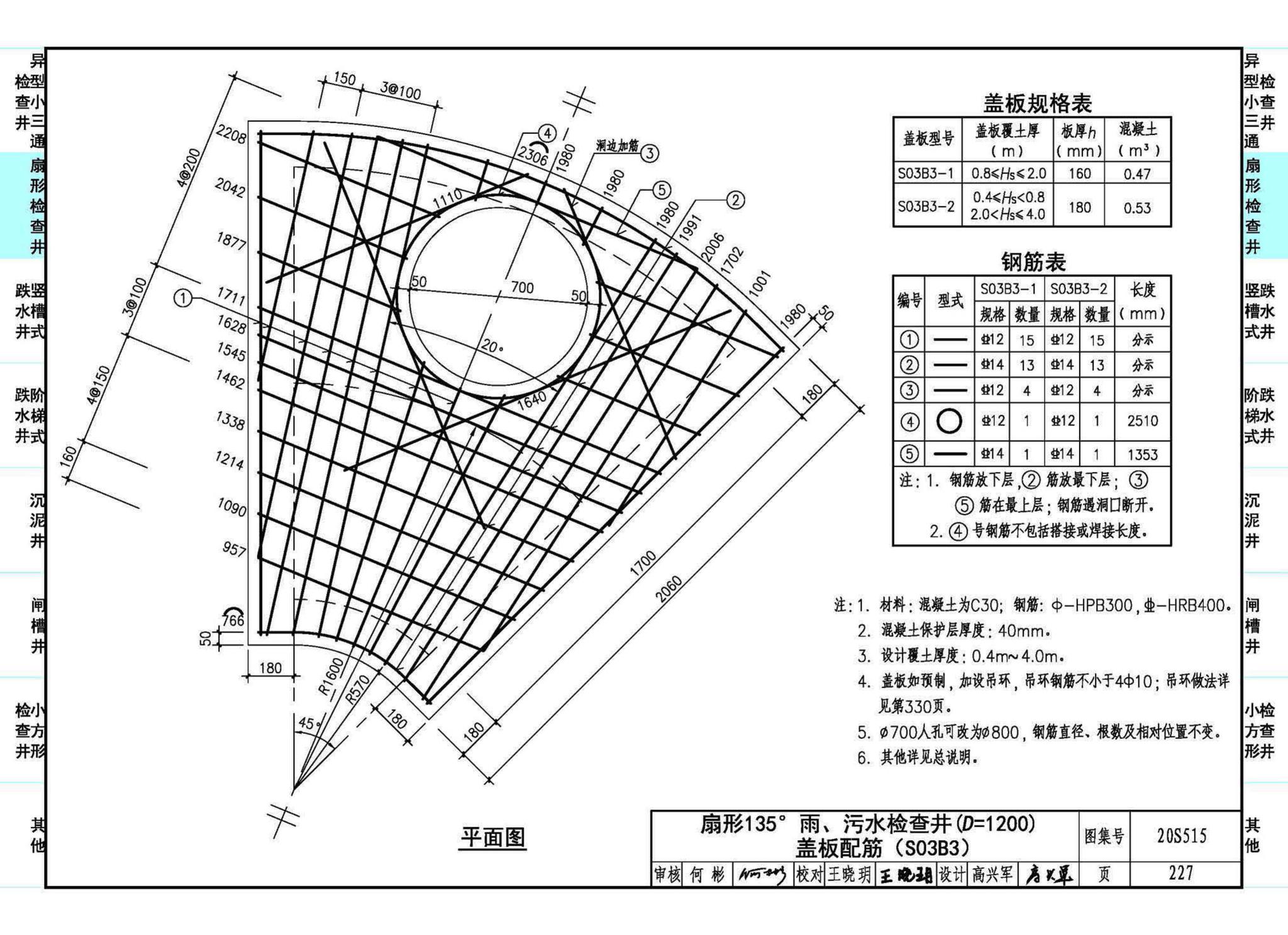 20S515--钢筋混凝土及砖砌排水检查井