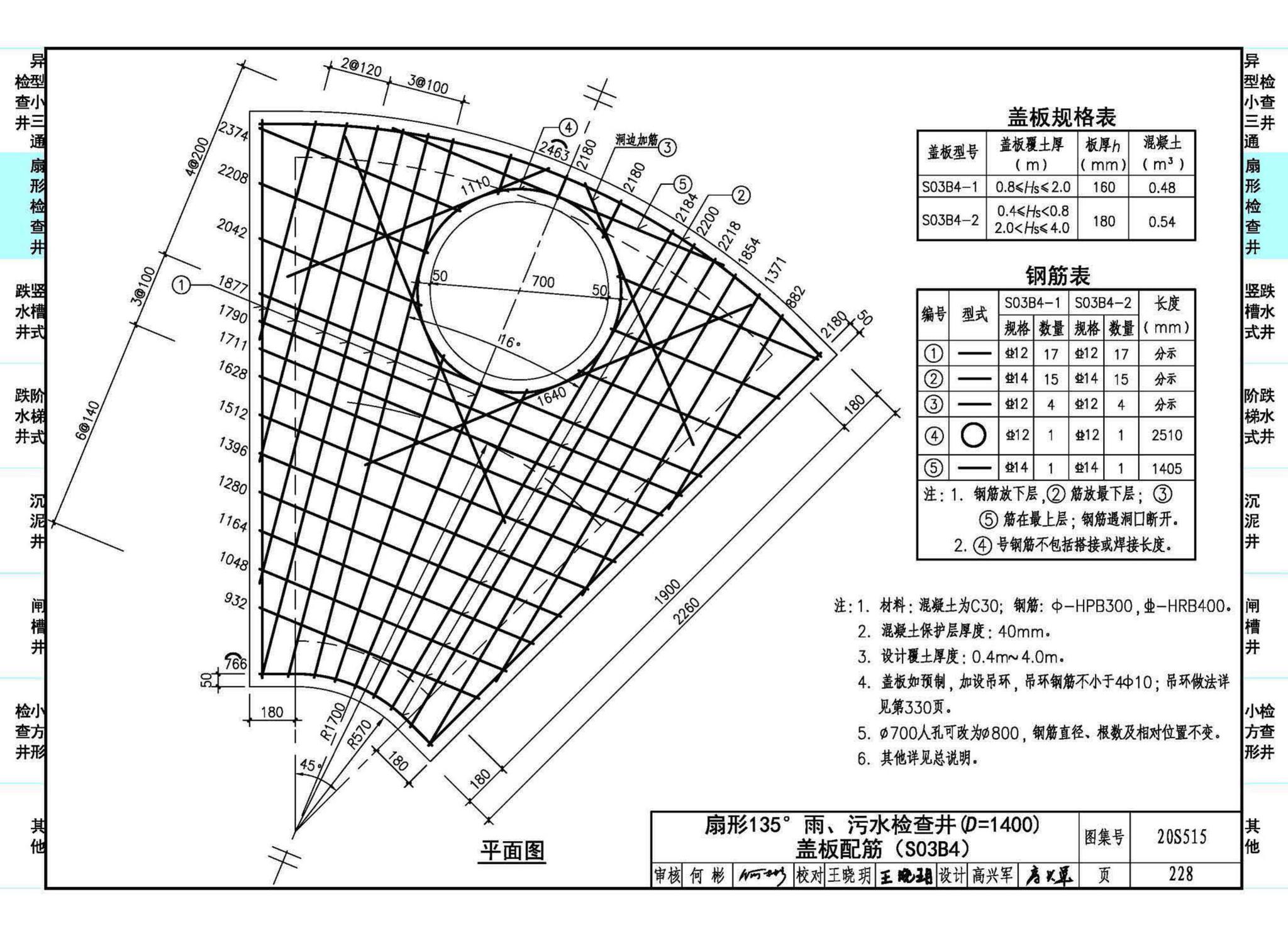 20S515--钢筋混凝土及砖砌排水检查井