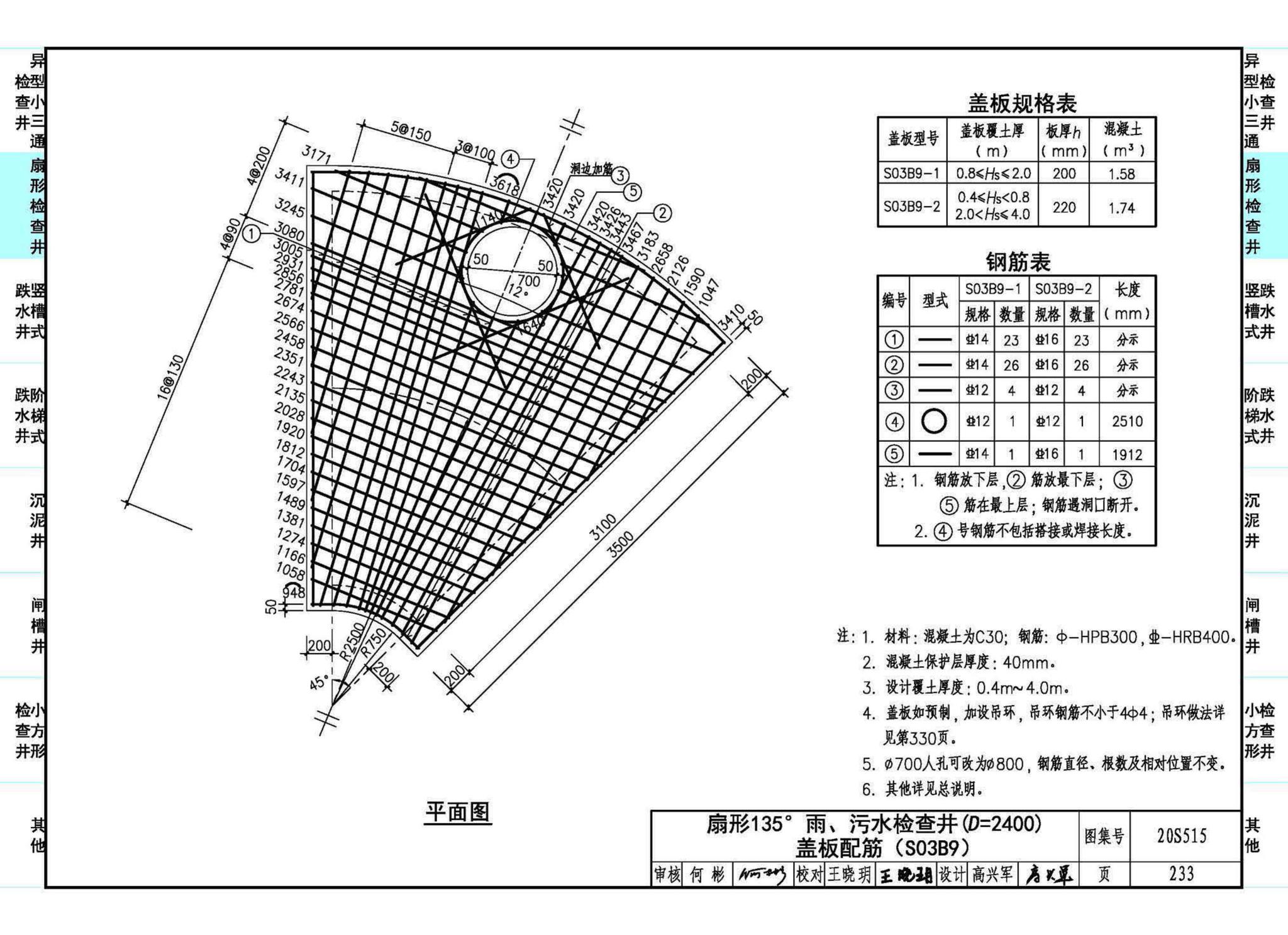 20S515--钢筋混凝土及砖砌排水检查井