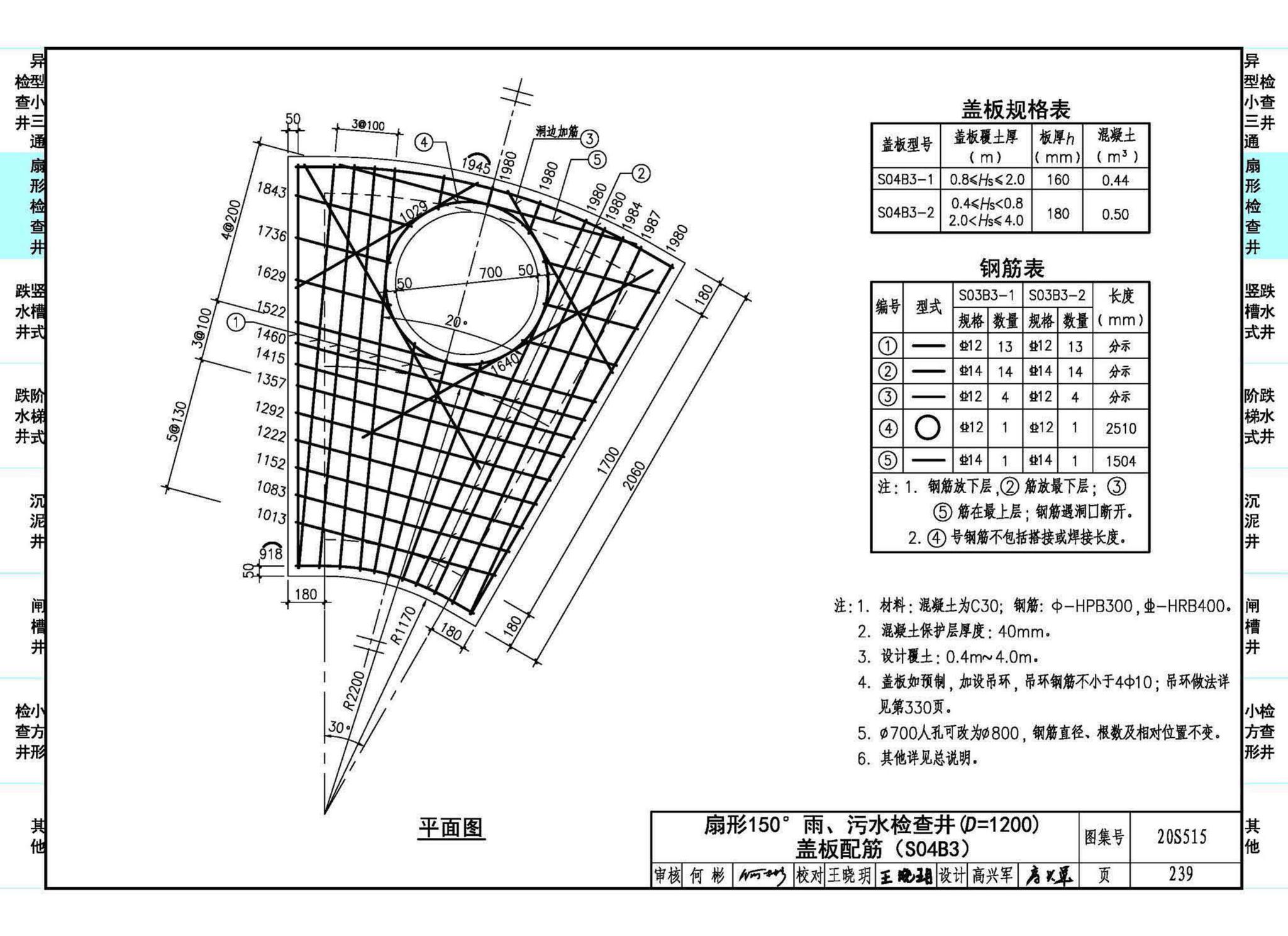 20S515--钢筋混凝土及砖砌排水检查井