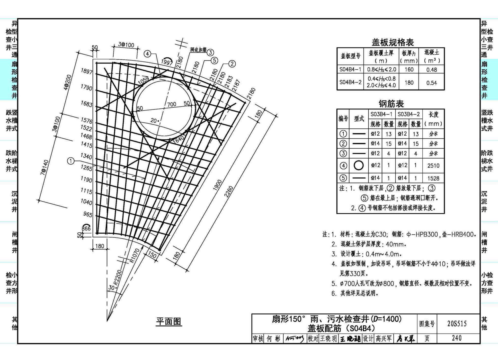 20S515--钢筋混凝土及砖砌排水检查井