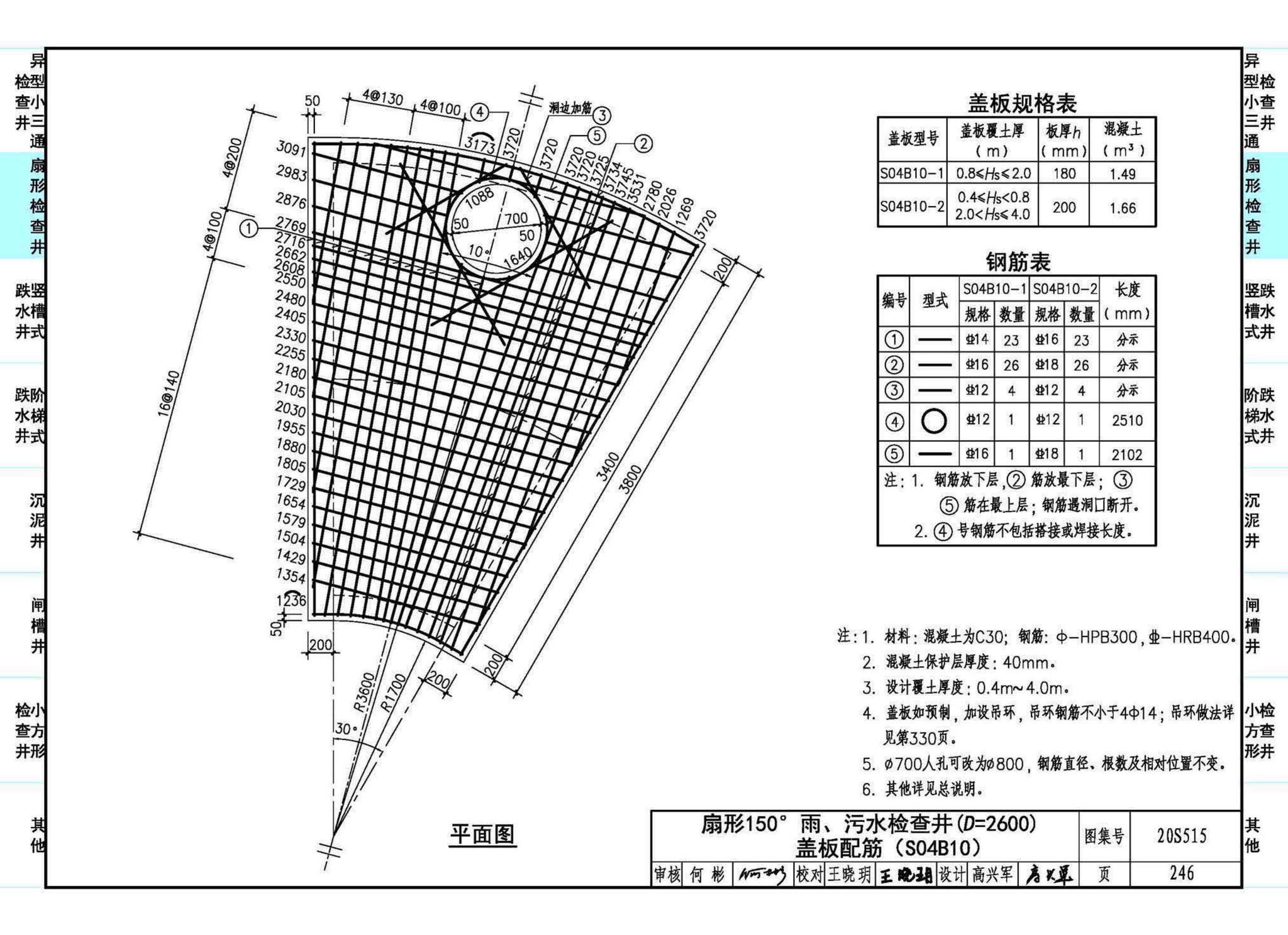 20S515--钢筋混凝土及砖砌排水检查井