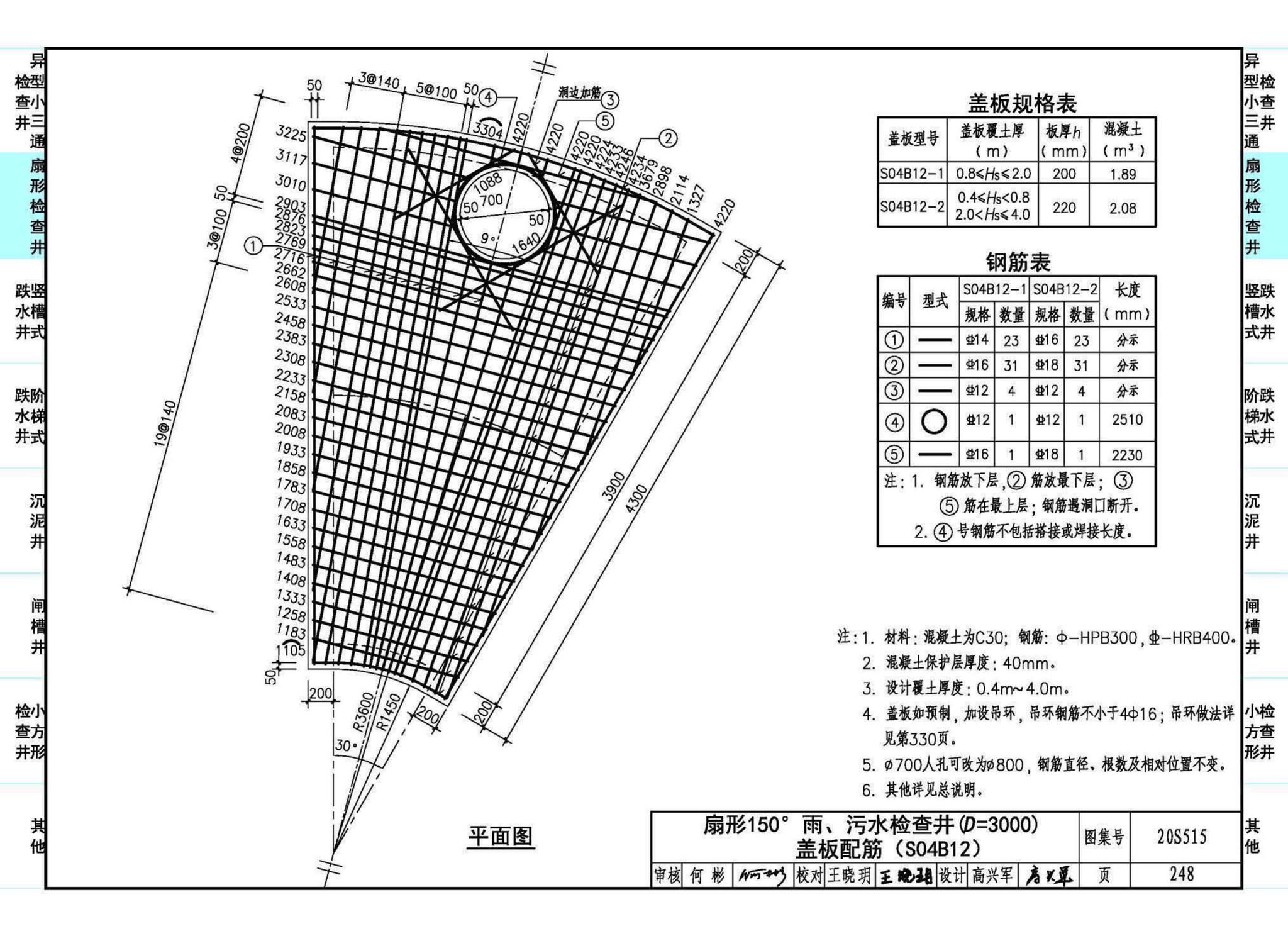 20S515--钢筋混凝土及砖砌排水检查井