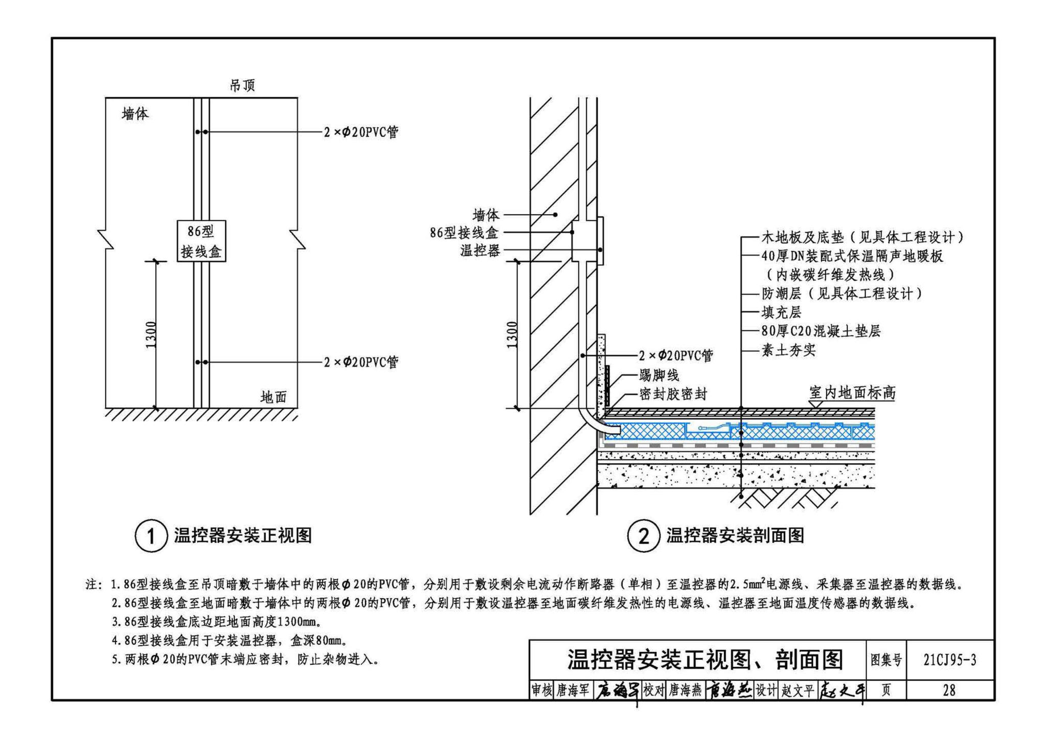 21CJ95-3--装配式保温楼地面建筑构造——DN保温隔声地暖系统